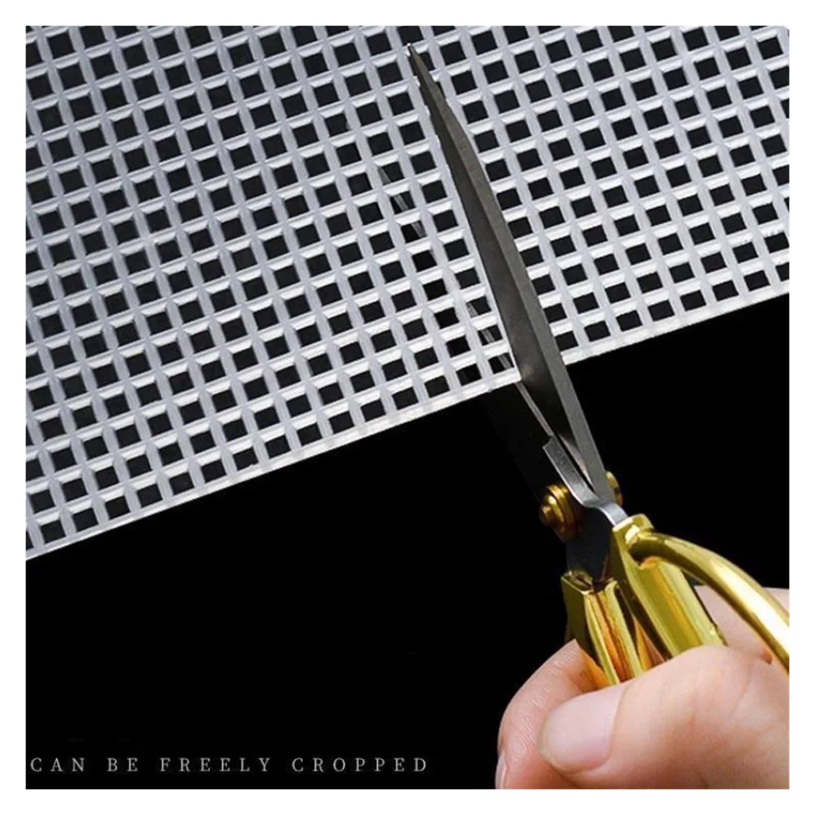 Transparent Mesh Canvas Sheets Kunststoff Mesh Tuch Tasche Teppich Thread Haken Handwerk liefert DIY Handarbeit Knüpfhaken Zubehör Haken Handwerk langlebig Gitter(Black,60x42cm)