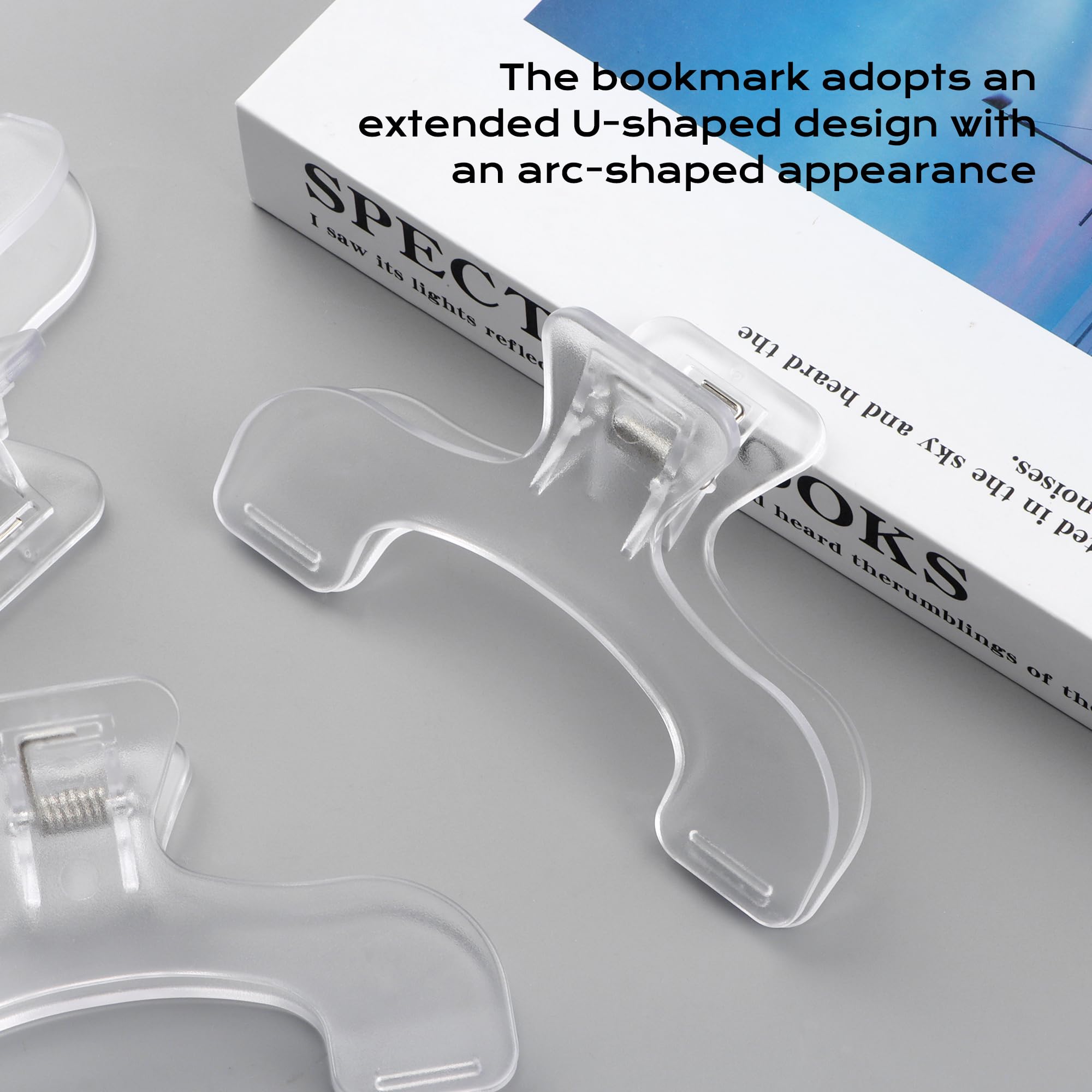 Clip Di Libri Trasparenti 4 Pezzi, Supporti per Pagine, Forte Fissaggio, Facile da Trasportare per Lettura