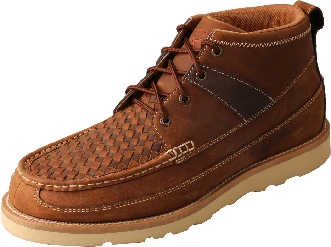 Twisted X Men's 4" Wedge Sole Boots, Woven Saddle & Oiled Saddle, 7.5 M
