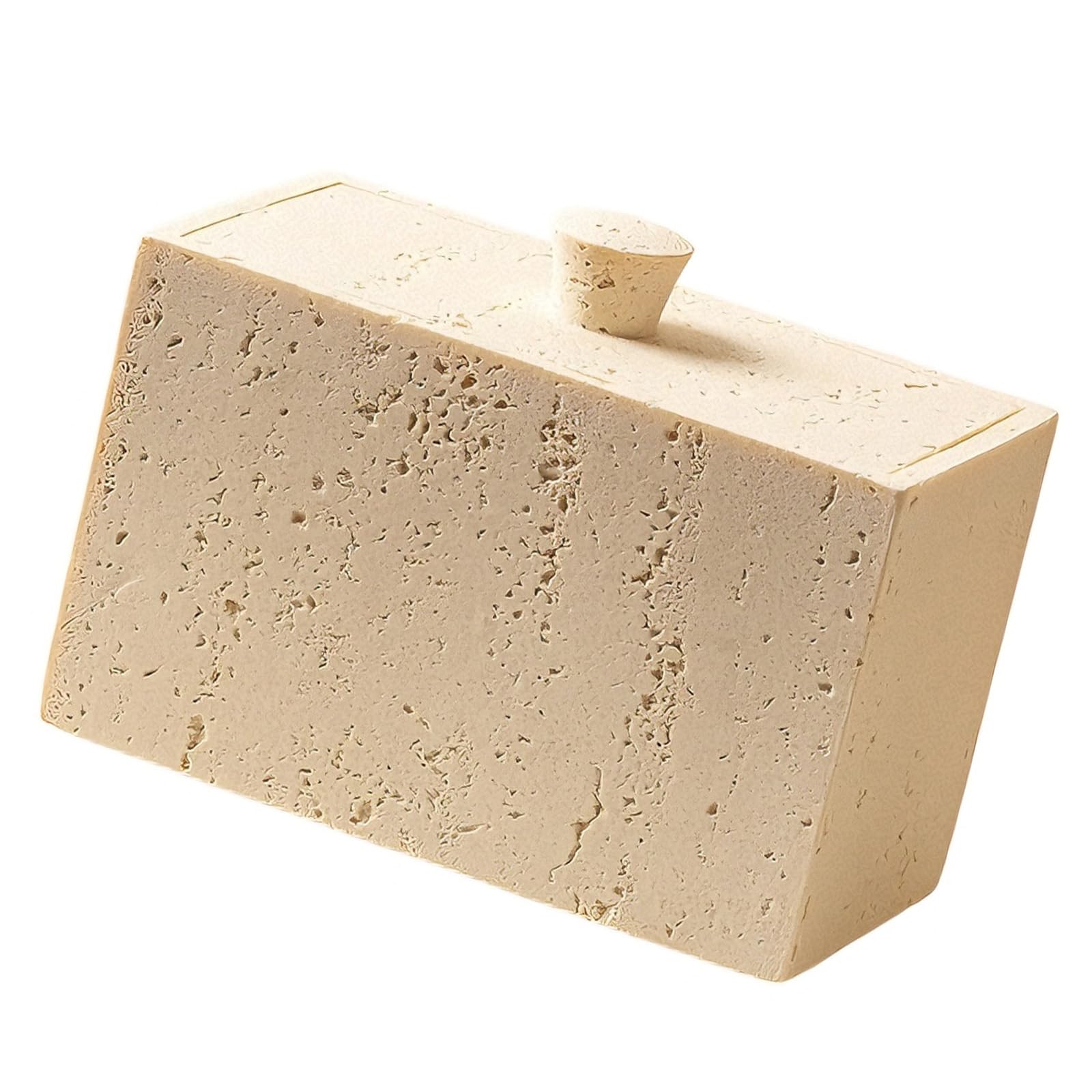 APGLSXY Space Saving Resin Box for Cotton Swabs and Toothpicks Feature Stone Texture Sturdy Easy Wipe Cleaning Simple Styles Japanese-styles Cotton Swab Holders