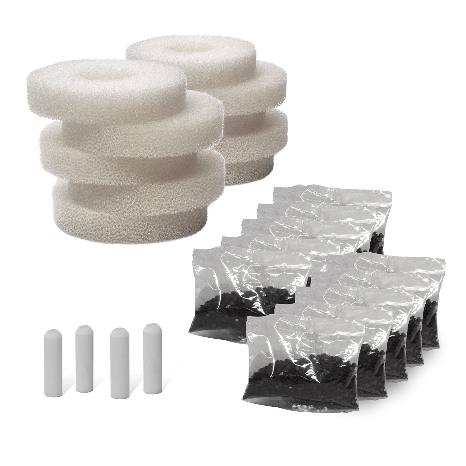 10 Pack Compatible Refill Service Kit for Oase biOrb with Filter Media & Airstone