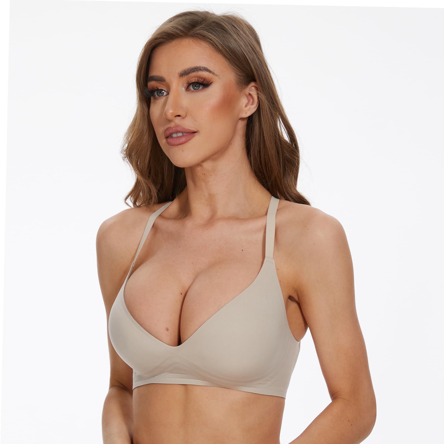 Shewant Reggiseno convertibile multidirezionale senza cuciture senza ferretto push-up basso reggiseno posteriore per le donne senza schienale