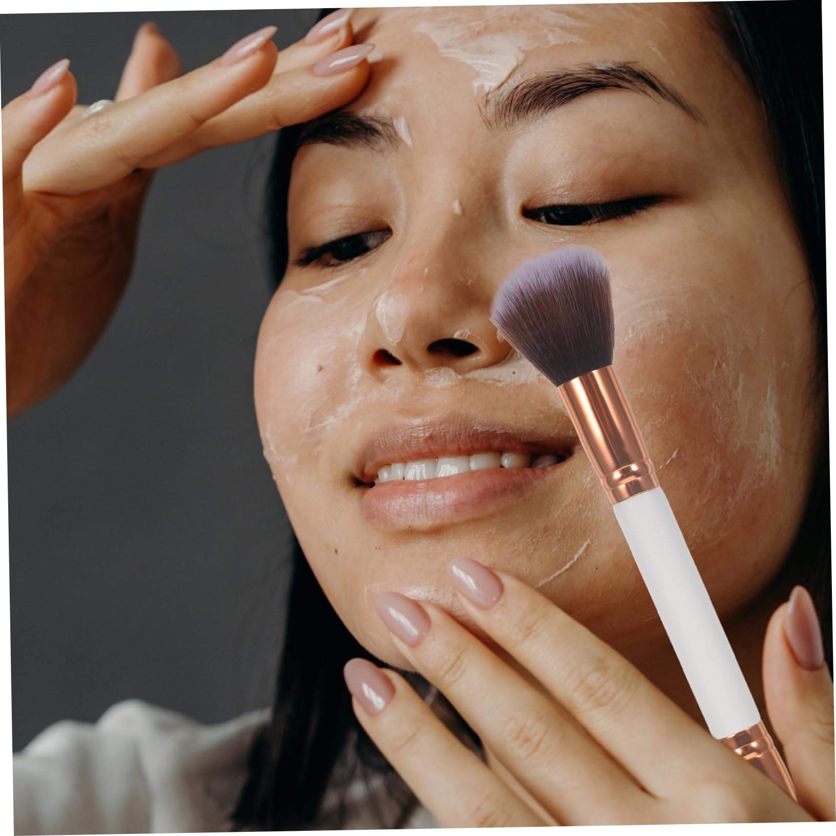 Healeved Set Di 3 Pennelli Per Il Trucco 6 Pezzi Con Manico in Legno A Doppia Estremità E Setole in Nylon Per Cosmetici Da Donna Per Il Trucco Quotidiano
