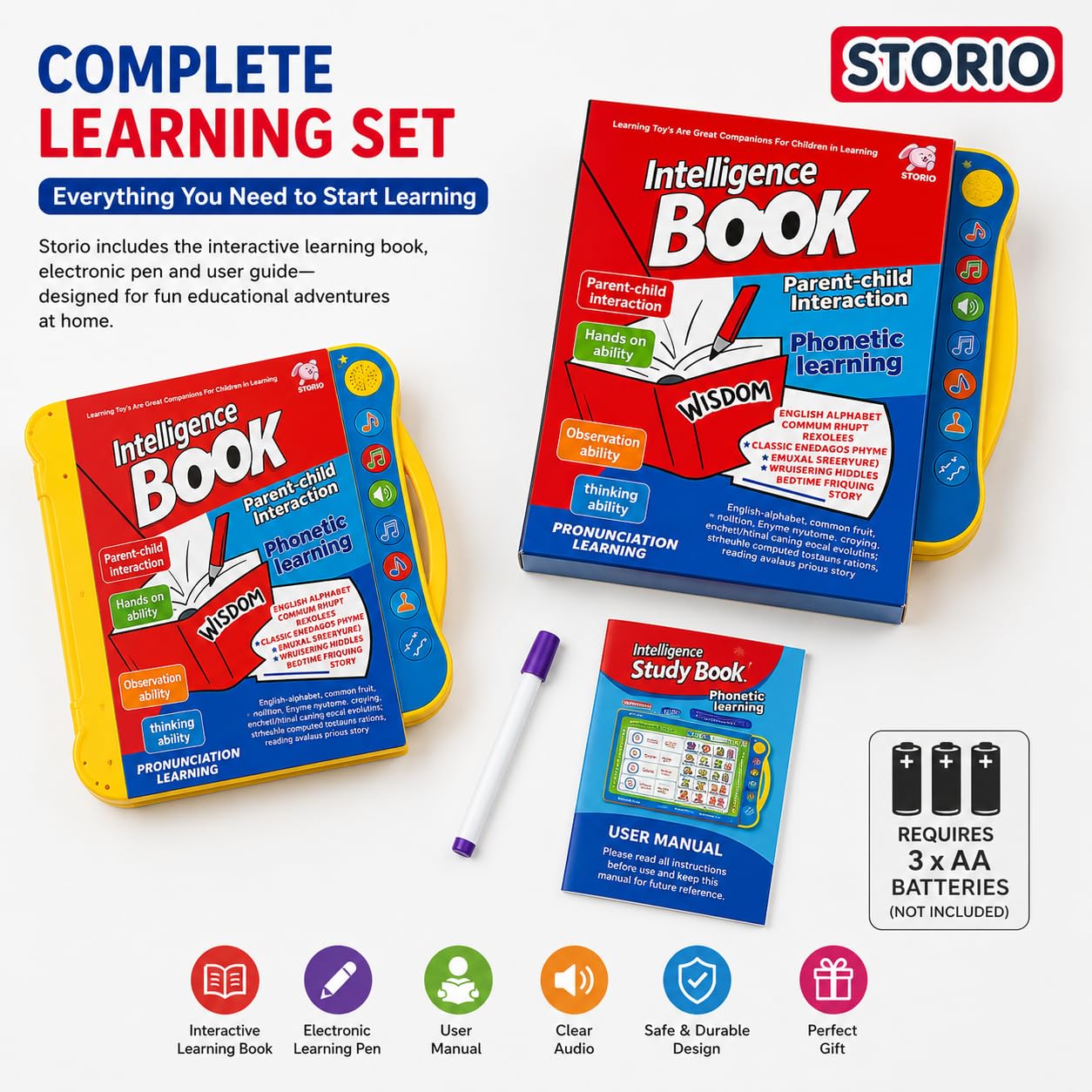 Storio Intelligence Book Sound Book for Children, English Letters & Words Learning Book, Fun Educational Toys. Activities with Numbers, Shapes Learning Book for Toddlers — Amazon image 9