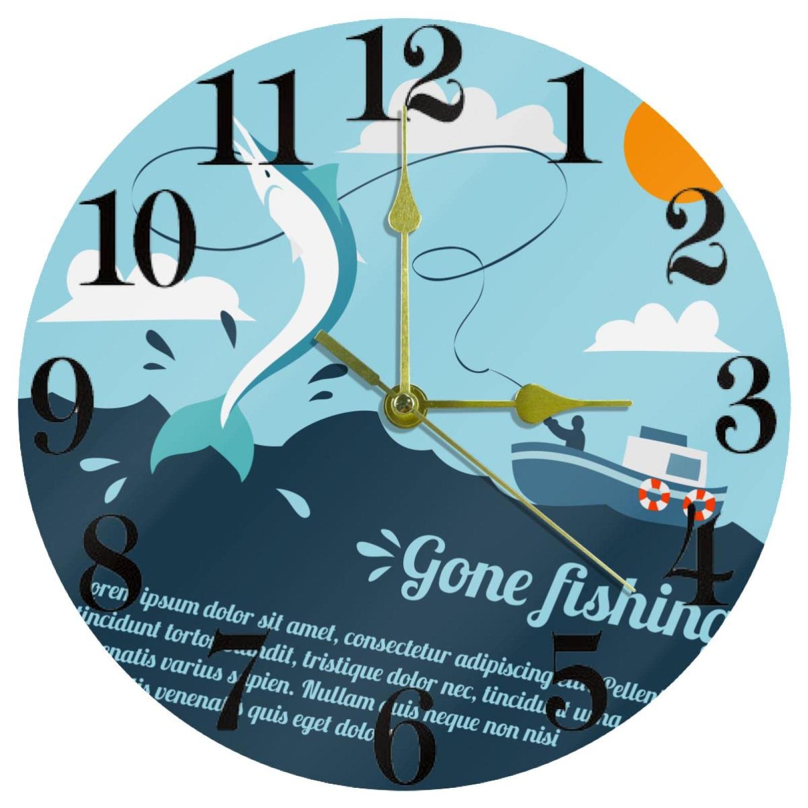 Sans tic tac horloge murale ronde 25 cm pour chambre et bureau