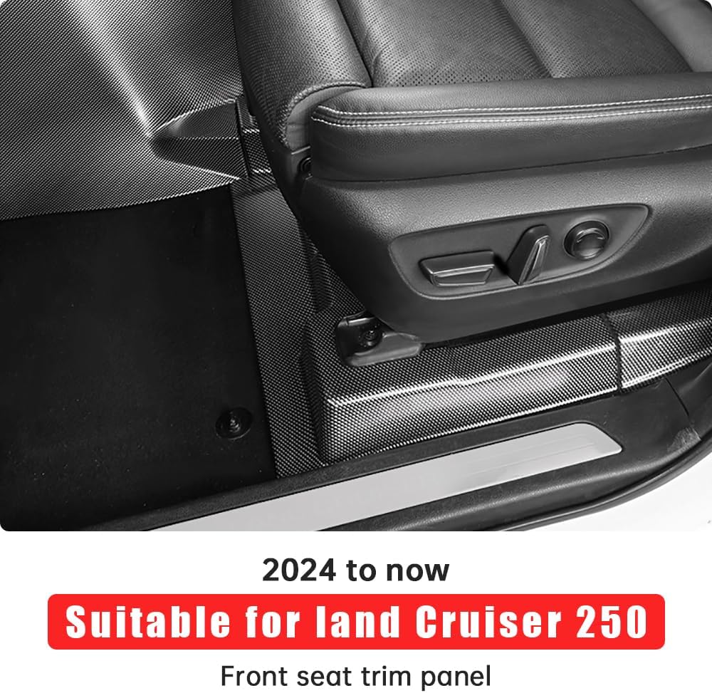 Seat Kick Panels for 2024-2025 2026 Toyota Land Cruiser 250, 1958 Prado LC250 Console Side Wrap Protection Modified Interior Seat Vent Cover Accessories (Front Row (Carbon Fiber Pattern))