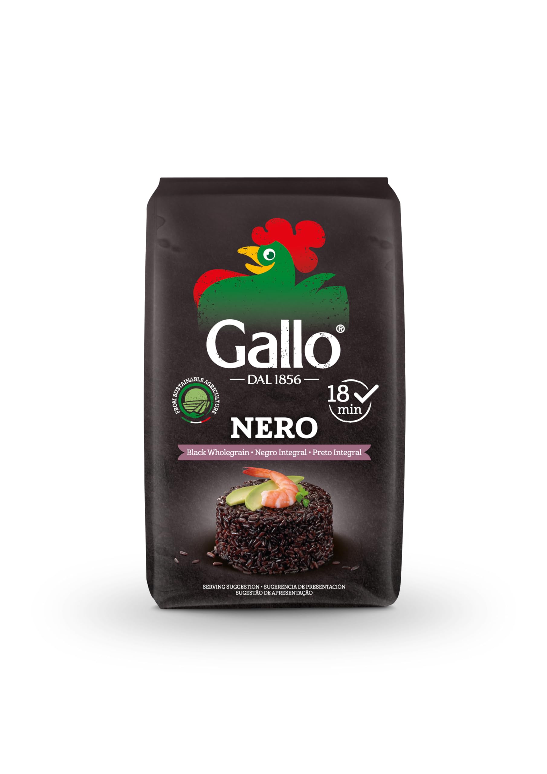 Nero, Vegan Black Wholegrain Rice, Premium Gourmet Quality with Rich & Nutritious Whole Grain, 500 g (Pack of 1)