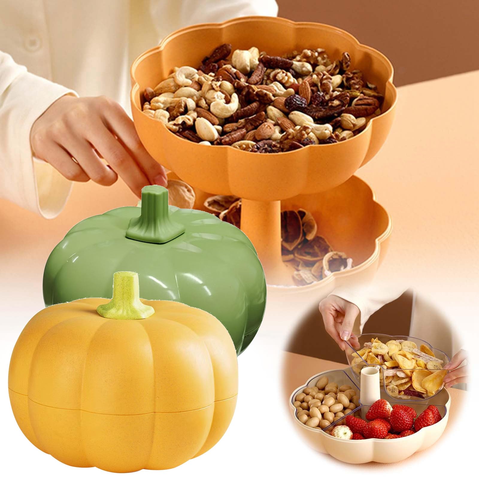 Halloween Kürbis Snackschale Mit Deckel - Deko-Schale Für Süßigkeiten & Snacks