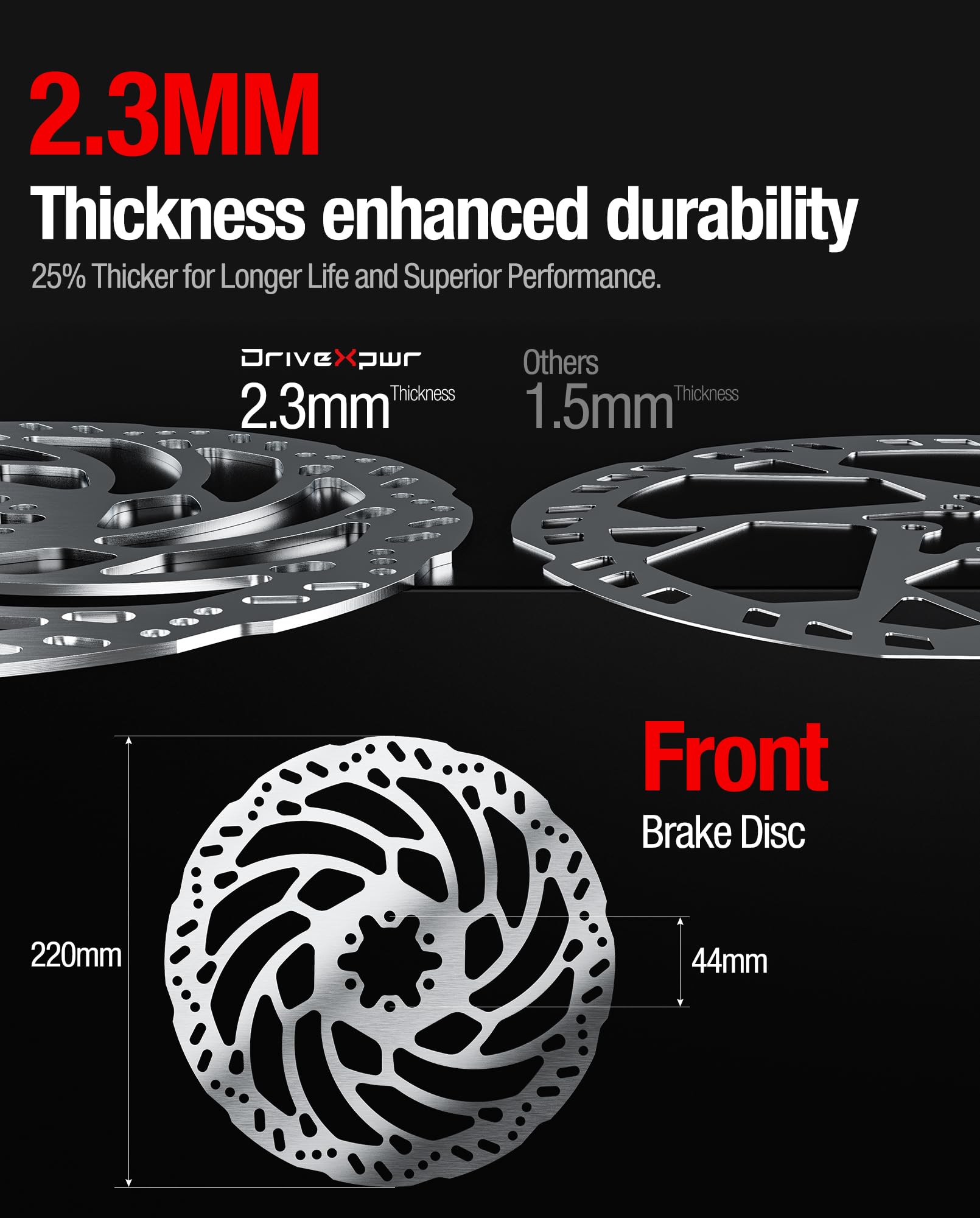 Rotore a disco freno anteriore in acciaio inox spesso 220 mm per Talaria Sting Offroad TL3000, TL50, TL4000, TL45, X3 MX TL2500, Surron LBX, Segway X260/X160