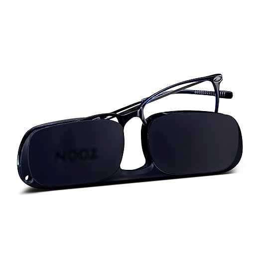 Nooz Optics - Reading Glasses Essential Bao - Rectangular shape - Ultra-Light Nylon Frames - Ultra-Compact Case for your daily carry - 6 Colors and 5 Corrections - for Men and Women.