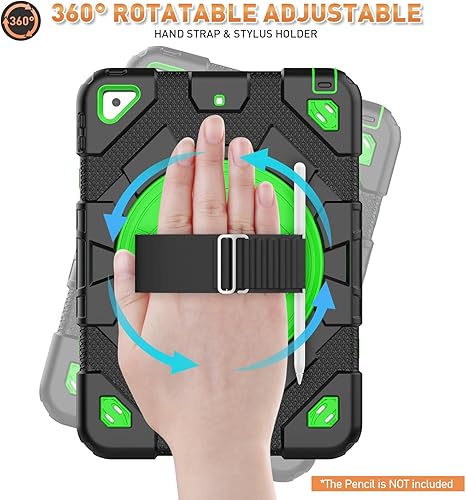 Miniatura 5 de Timecity Funda para iPad de 987 generación, para iPad 10.2 2019-2021 con protección fuerte, protector de pantalla, correa de mano, correa para el