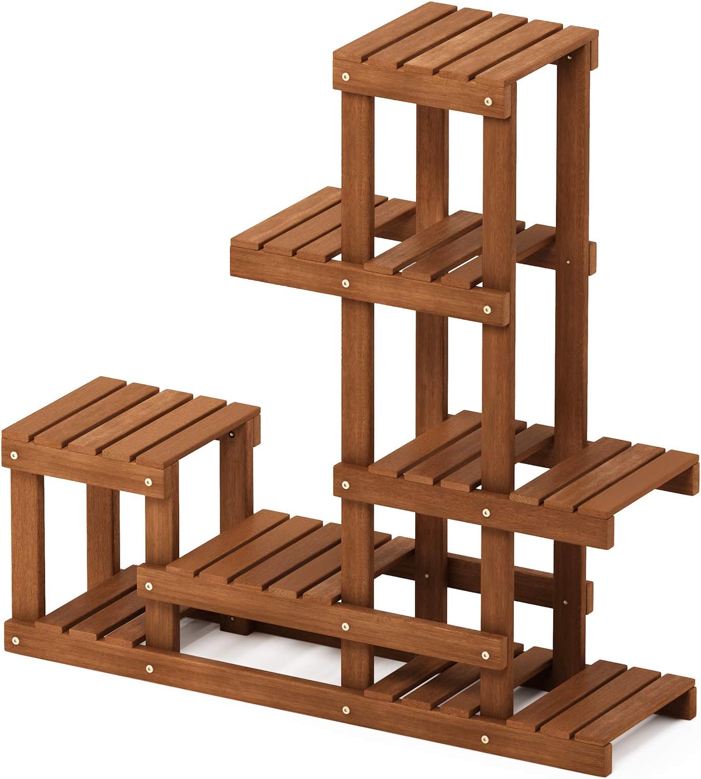 Furinno FG20162 Hardwood Patio Furniture Tioman Outdoor Side Table Flower Stand