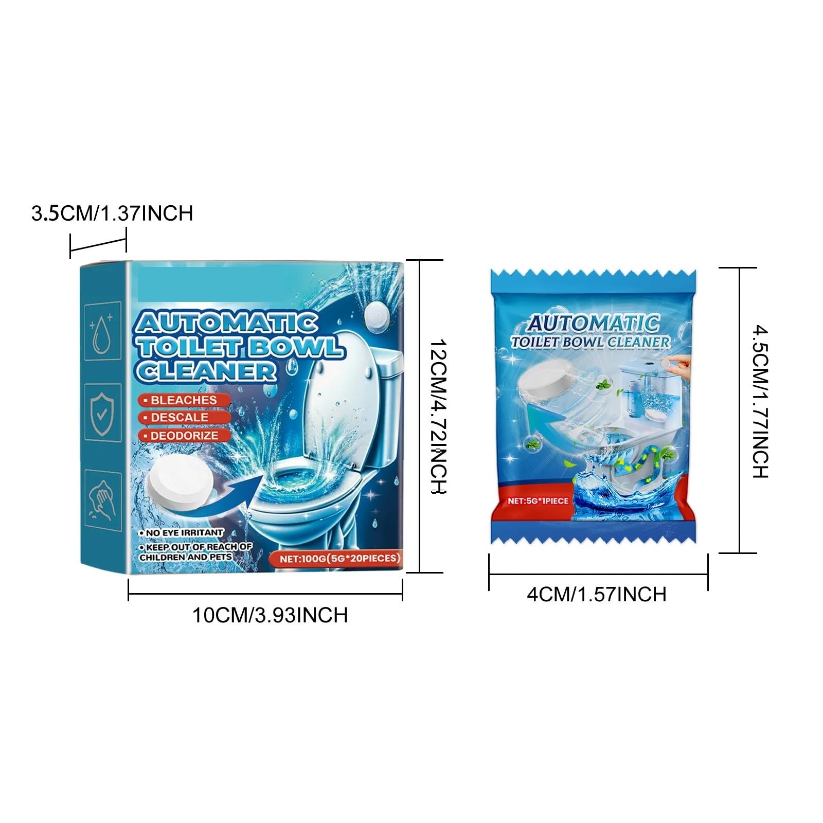 pastiglie detergenti per lavatrice Detergente disincrostante deodorante for WC da 20 pezzi(2 BOXS)
