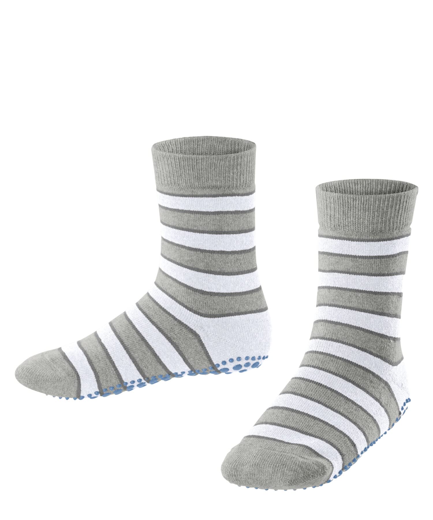 FALKE Unisex Kids Simple Stripes K Hp Cotton Grips On Sole 1 Pair Grip socks, Grey Storm 3820, 12/2.5 UK Child