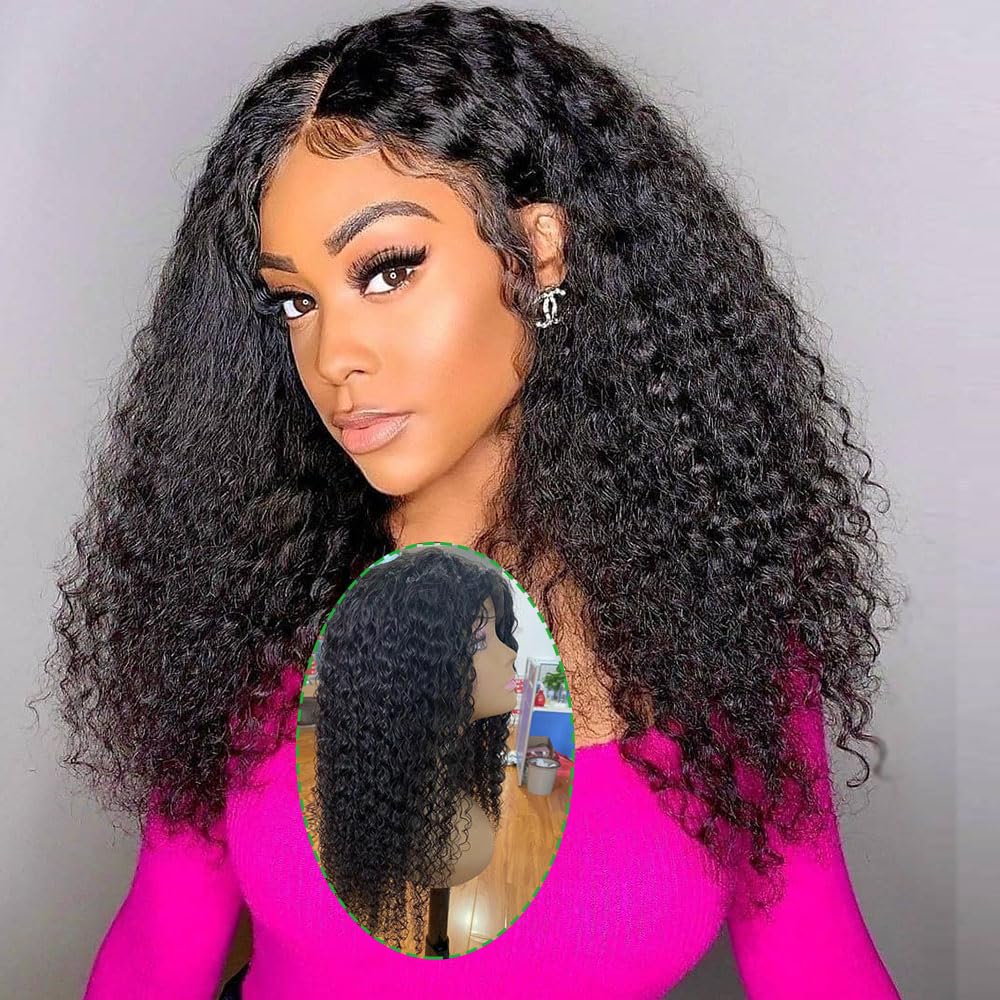 Siyun Show Curly Human Hair Wig 13x4 Lace Front Wigs Human Hair Wigs for Black Women Pre Plucked 16 Inch