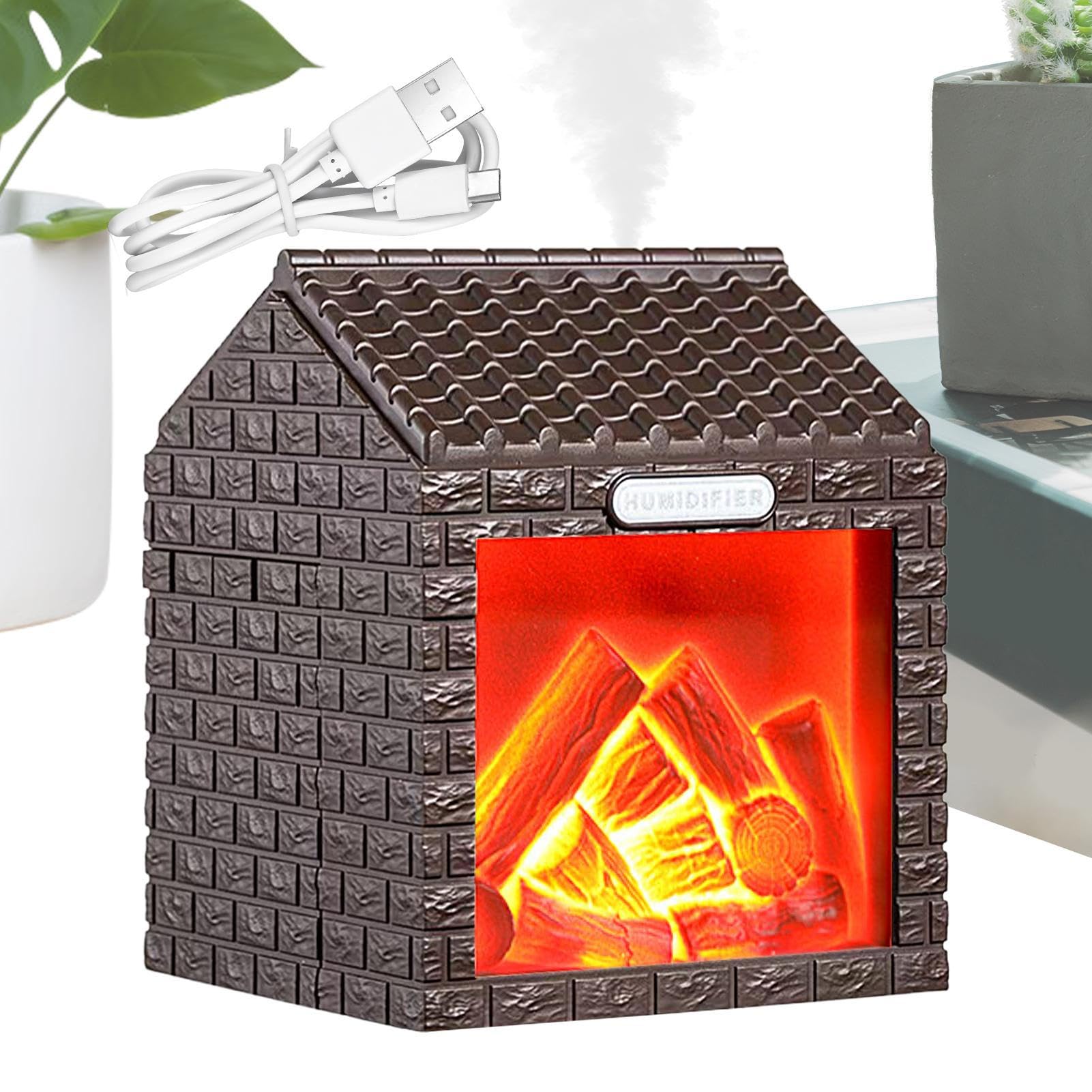 Humidificateur d'air effet flamme de cheminée pour chambre et bureau zen