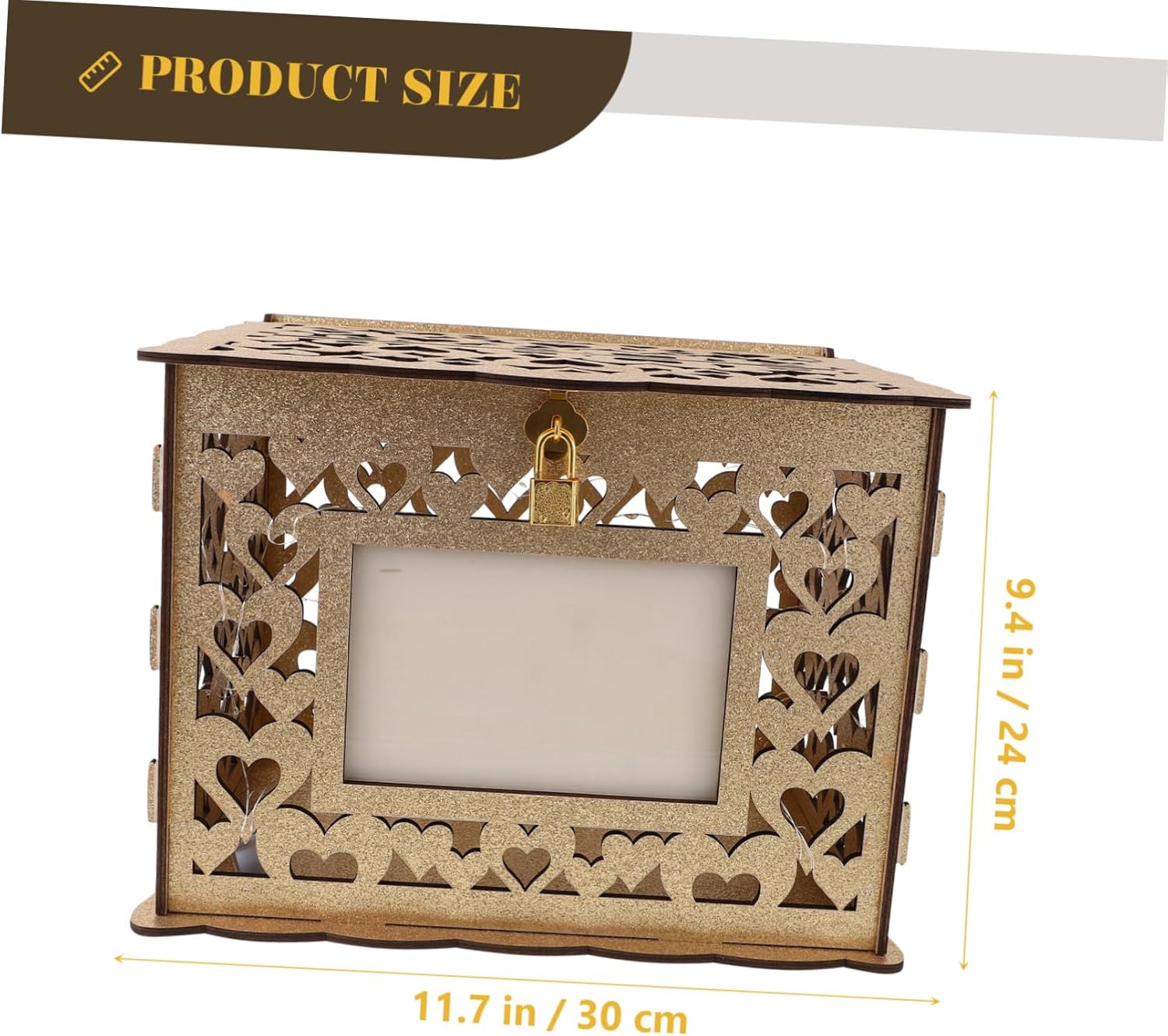 Wooden Wedding Envelope Box Elegant Keepsake Card Holder for Cards Money Postcards Finish Decorative Box for Wedding Party Event Capacity Smooth Craftsmanship