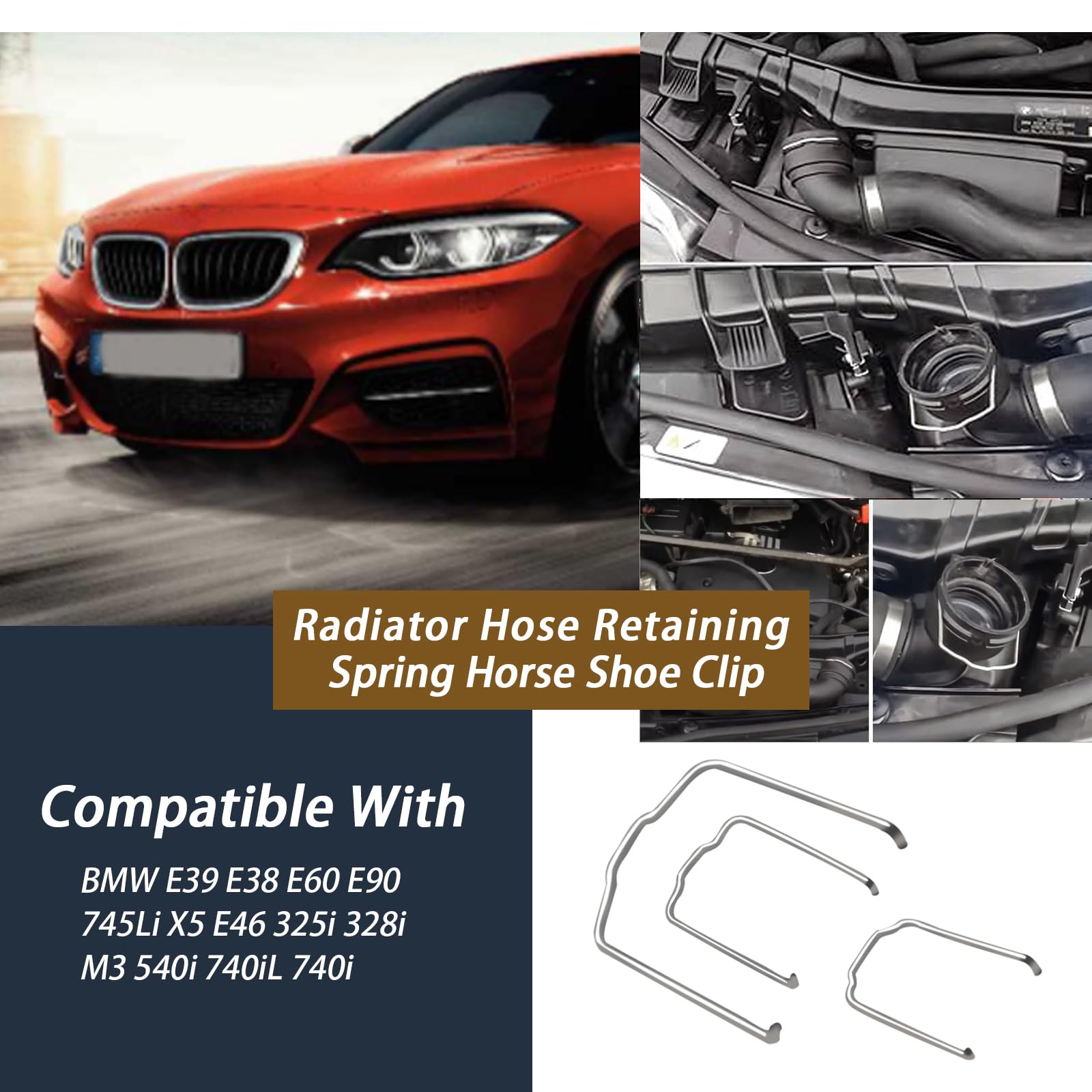 Spring Screw For Radiator Retaining Clips 154 23 Radiator Hose Clips, 3pcs Car Radiator Water ...