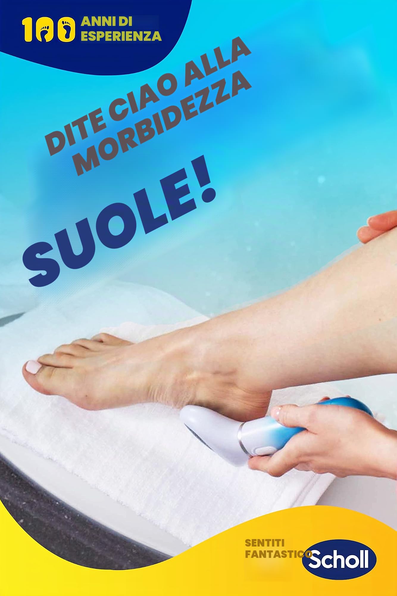 Scholl Velvet Smooth - Roll elettrico per pedicure, per rimuovere la pelle indurita, con testina esfoliante