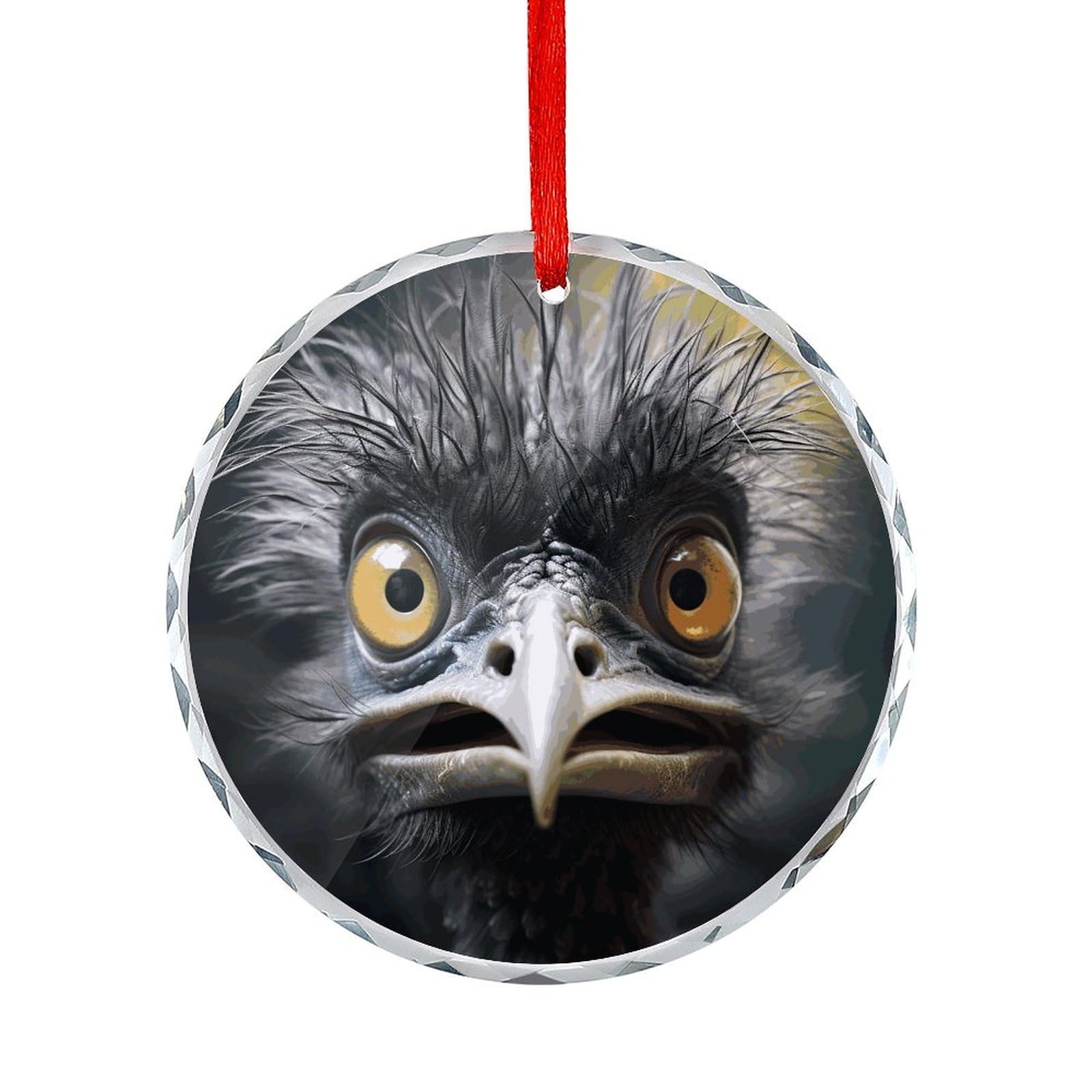 Fodpand Women's Style Emu Round Glass Ornament Keepsake Gift Exchange Ideas Car Decor,Christmas Ornaments For Tree Window Garden Ornaments