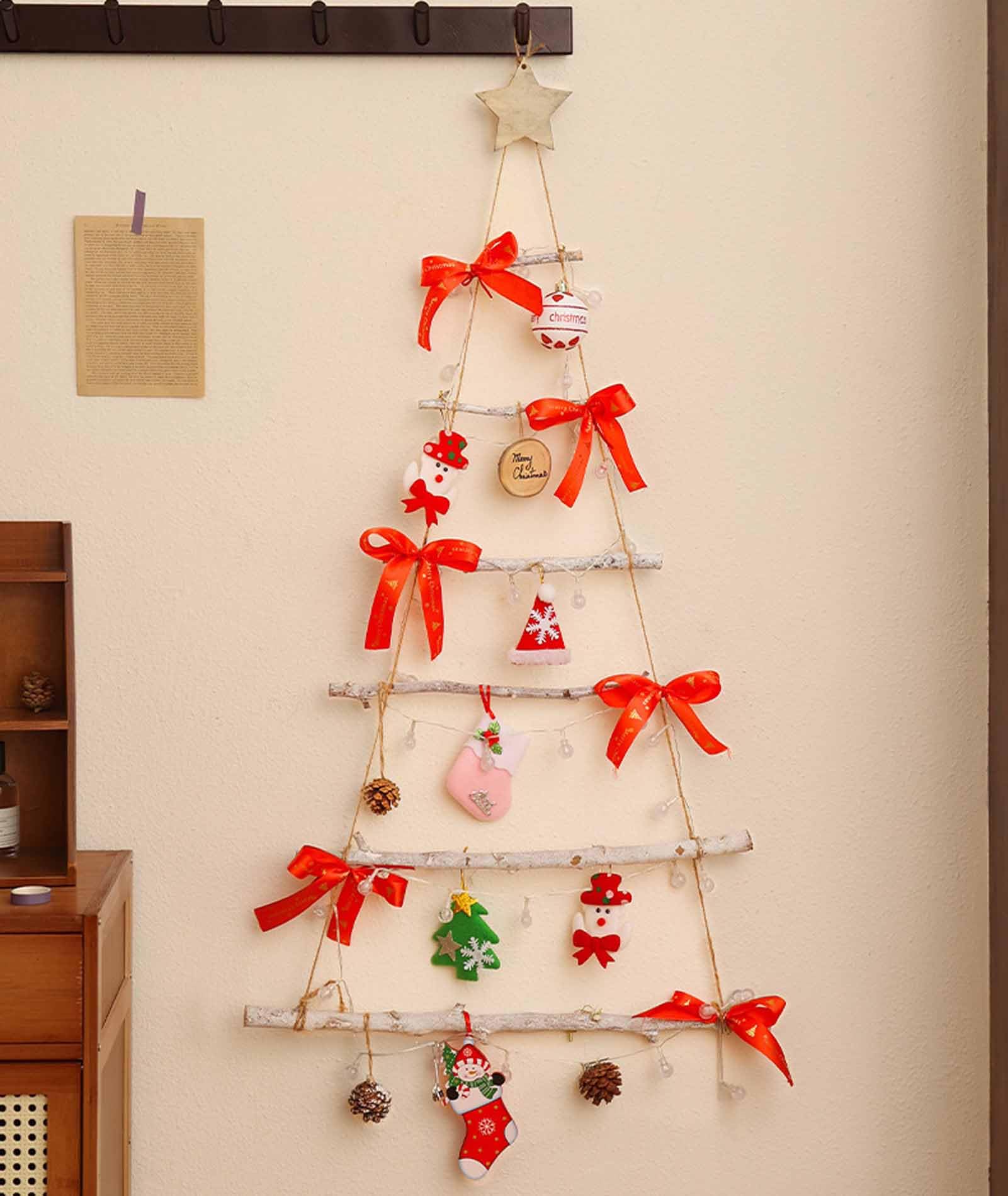 Weihnachtsdekoration, an der Wand montierter Weihnachtsbaum, DIY leuchtender Anhänger, Materialpaket, 2025 neue faltbare kreative Weihnachtsdekoration, B