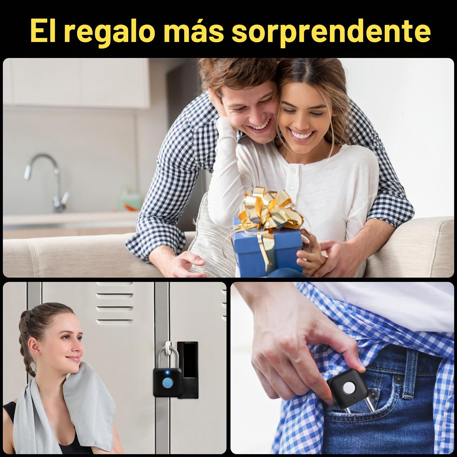 Anweller Anweller Smart Lock - Candado biométrico con huella dactilar