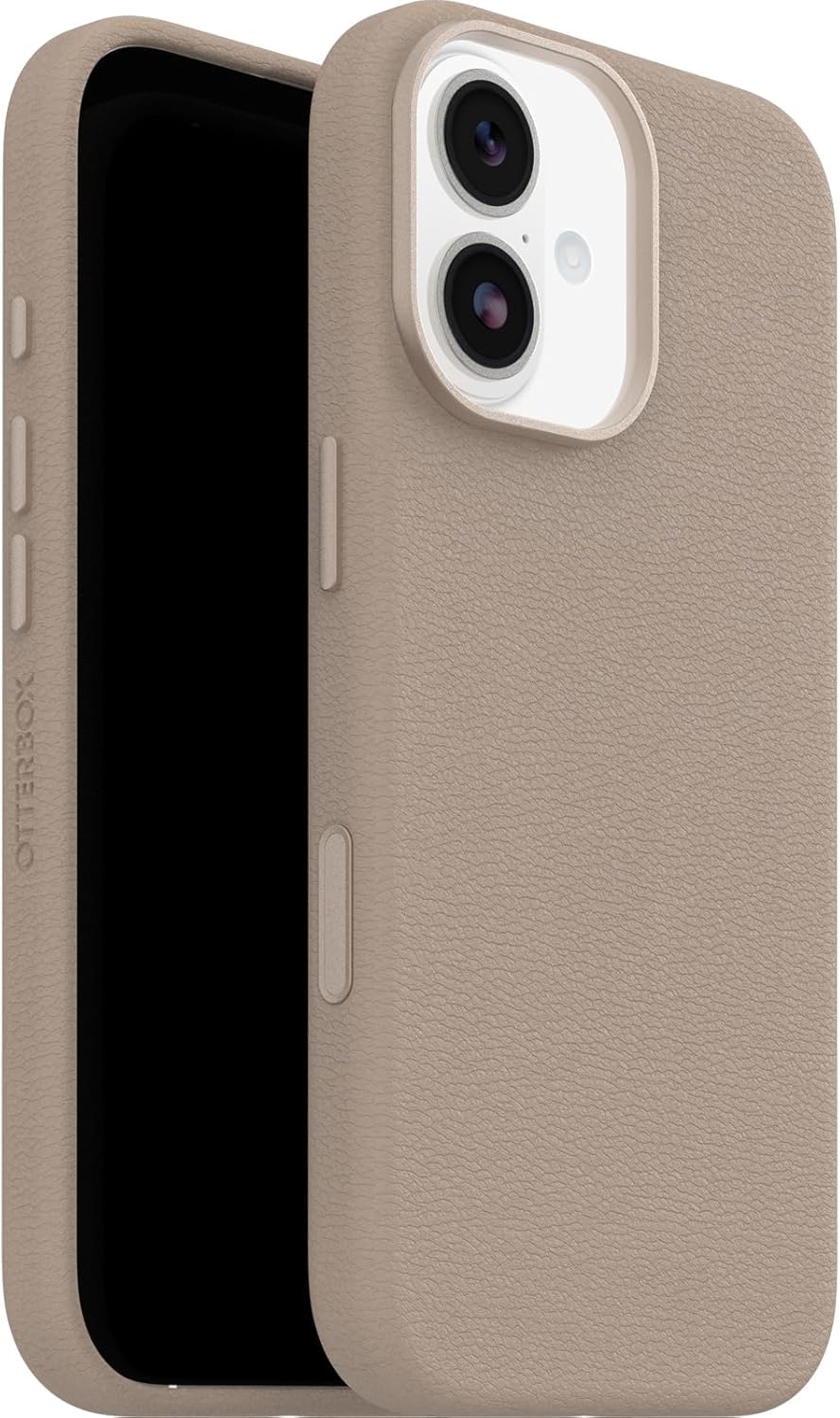 OtterBox Symmetry Series Cactus Leather MagSafe funda para iPhone 17, Testada 3x con estándares Militares anticaídas, Gris + OtterBox Glass Protector de Pantalla de Cristal Templado