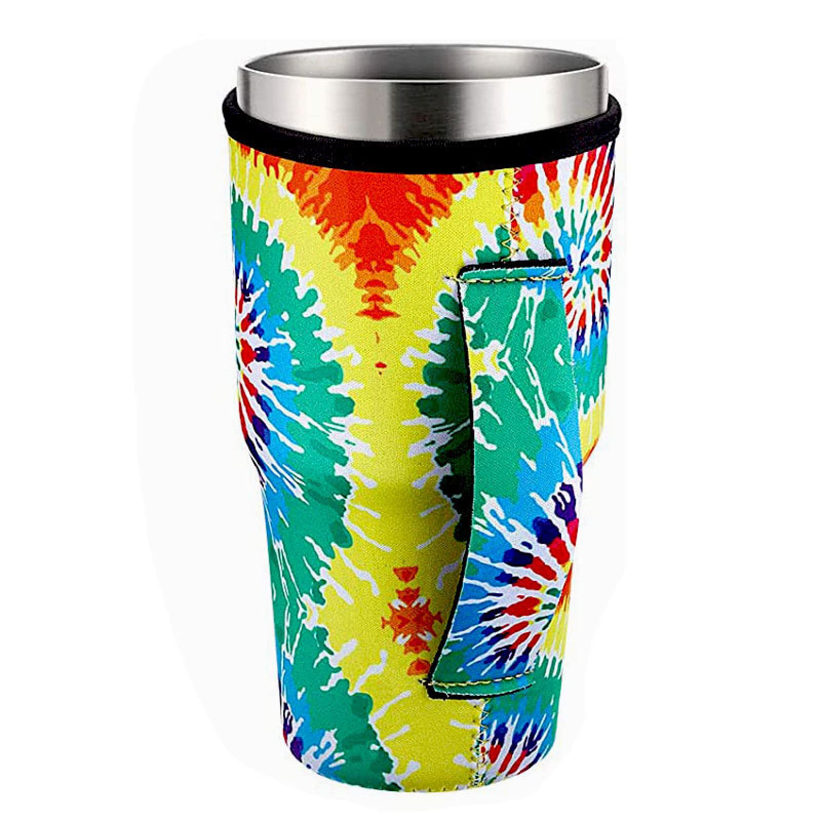 QWEQWE1 Pcs Reusable Iced Coffee Cup Sleeve Insulated Sleeves Cup Cover Holder Ideal for 30oz-33oz Tumbler Cup(Only Cup Sleeves),Trenta Starbucks,Large Dunkin Donuts, Tie dye Cup sets