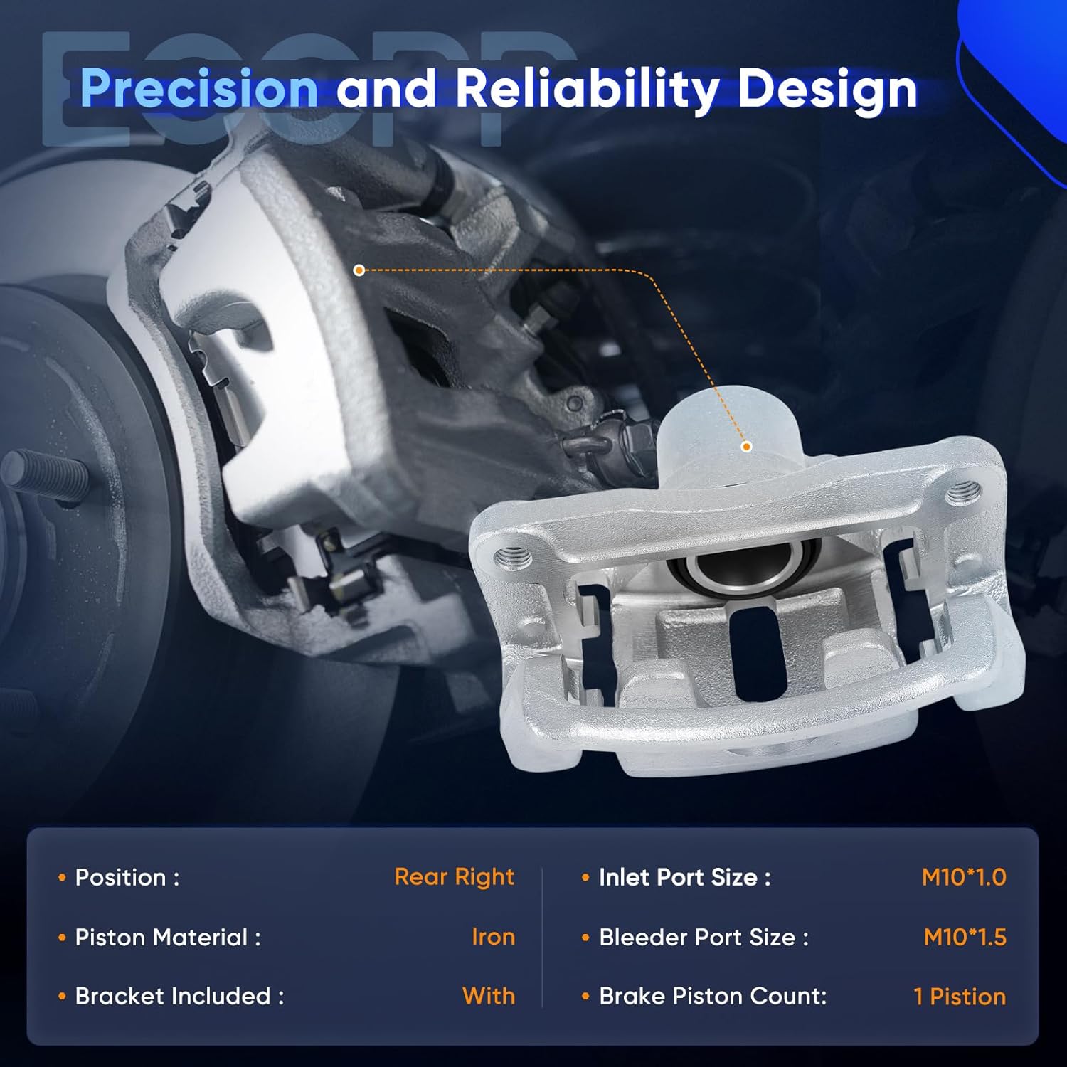 ECCPP Disc Brake Caliper Assembly 18B5041 Replacement For Captiva Sport 2012-2015,For Equinox 2007-2017,For Terrain 2010-2017,For Torrent 2007-2009,For Vue 2008-2010 - Rear Passenger Side