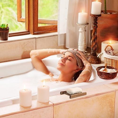 Miniatura 3 de Rtteri Jabonera de madera de bambú para baño, soporte de jabón de madera hecho a mano, accesorios para el hogar, baño, cocina, esponja (100 piezas)