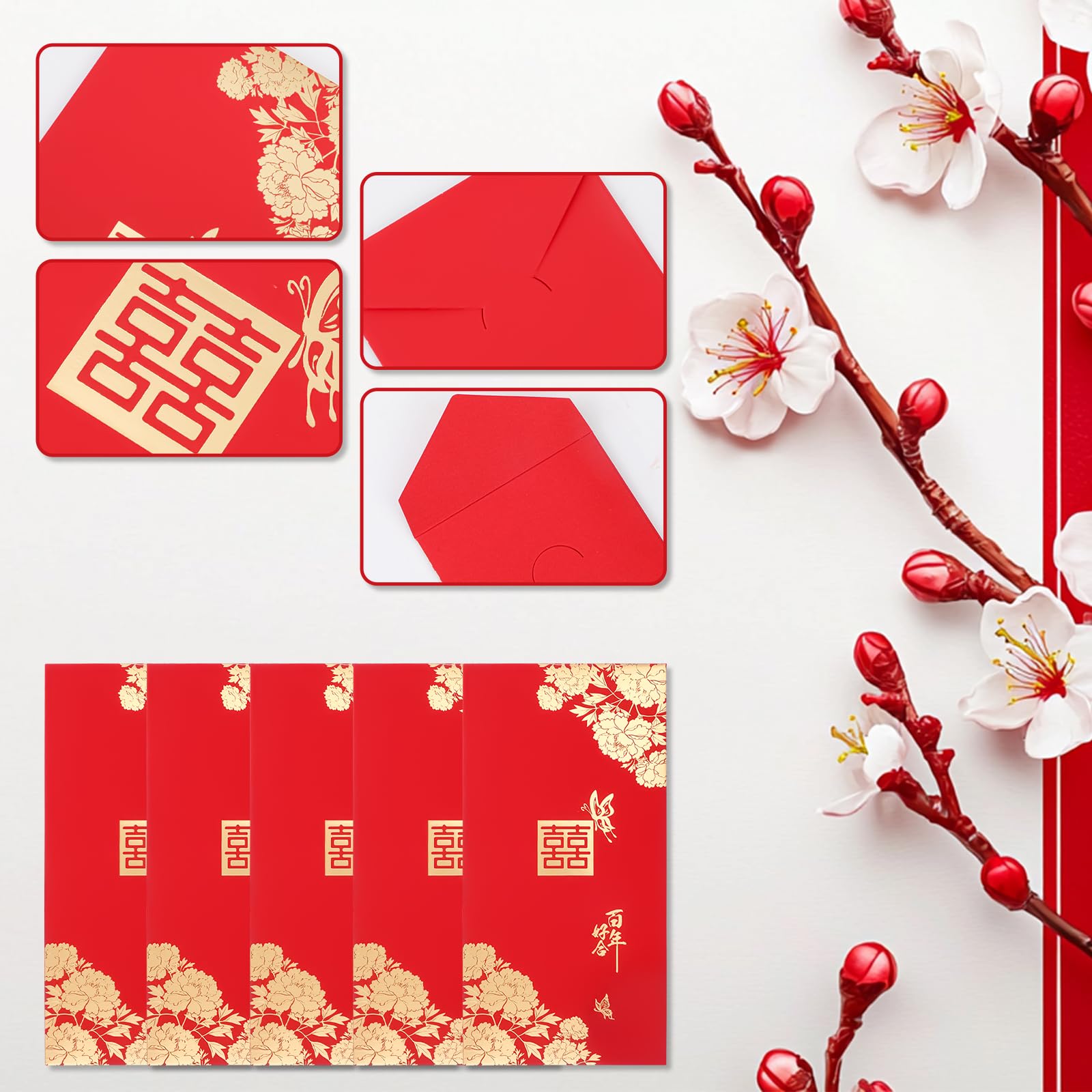 10pcs Wedding Red Envelopes - Image 3