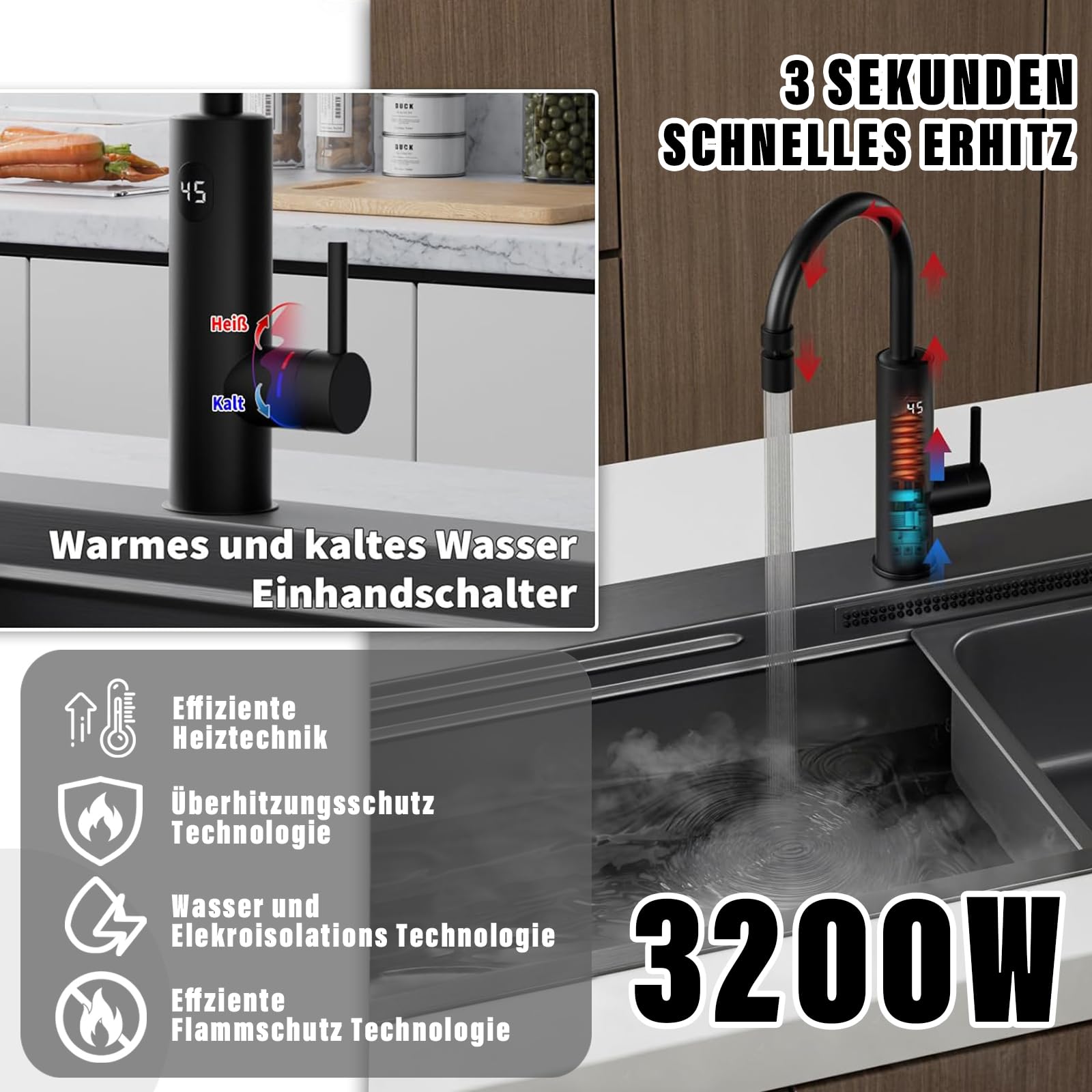 Elektrischer Wasserhahn Mit Durchlauferhitzer – Sofort Warmes Wasser In Der Küche!