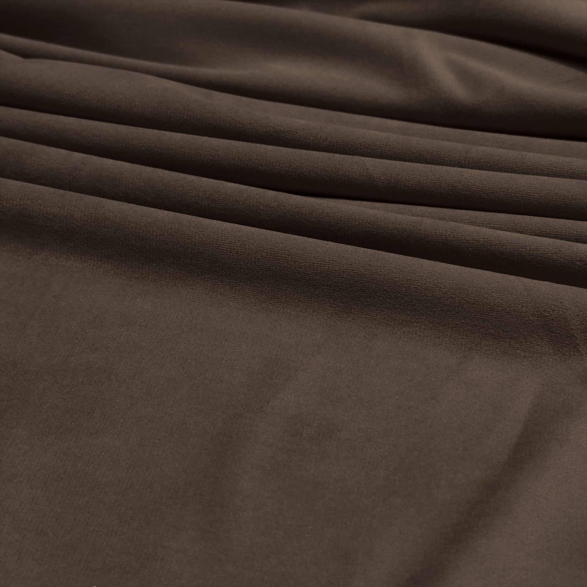 Luxury Velvet Upholstery Fabric – Soft Sheen 100% Polyester, 225 GSM Knitted Backed – Dark Brown – 3 Metre (300cm x 148cm)