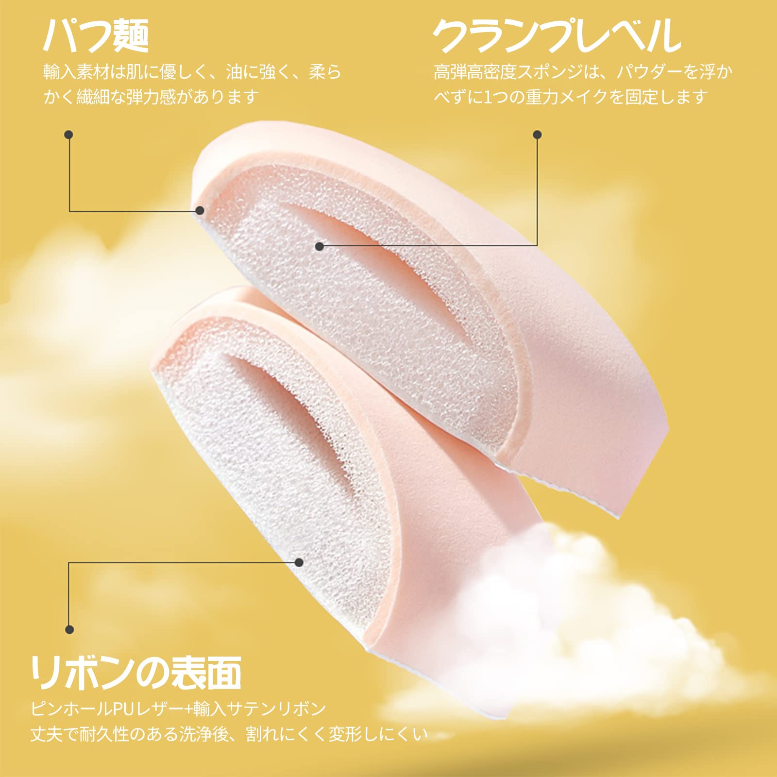 Amazon.co.jp: nalaina クッションファンデ パフ 2枚 エアパフ 化粧