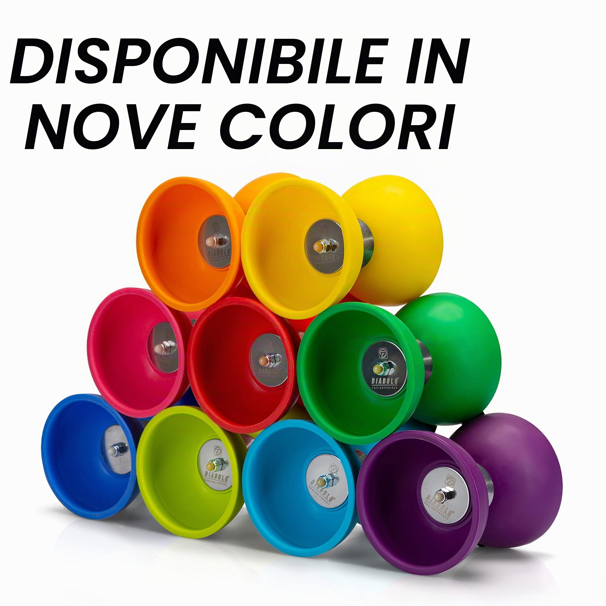 Diabolo Freizeitsport - Diabolo - Set di giocoleria Basic - Blu - Bacchette in alluminio - Spago di ricambio aggiuntivo - Guida inclusa - Ideale per bambini e principianti