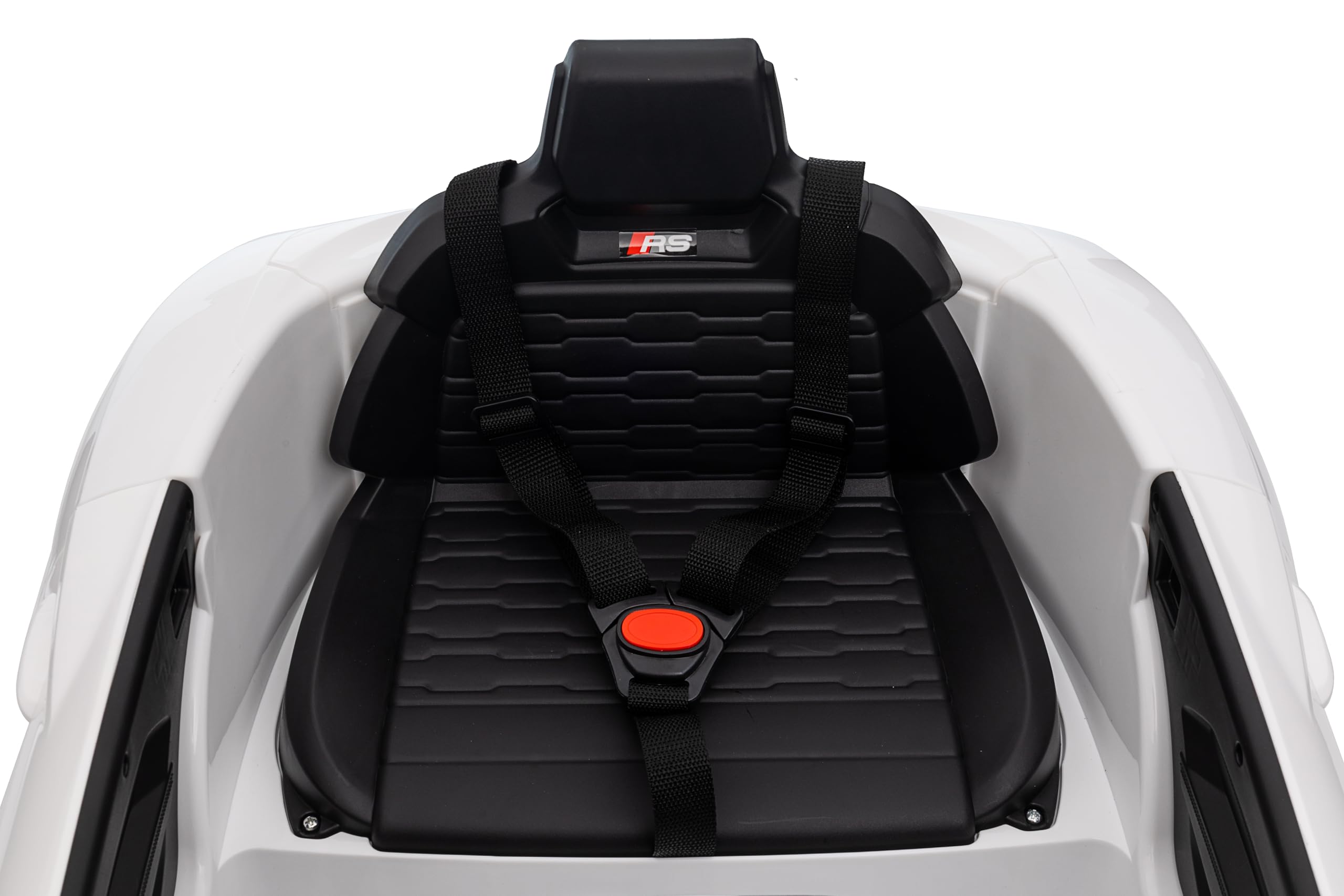 FINOOS Kinder Elektroauto Audi RS-e-tron 12V Kinderauto mit 2,4 GHz Fernbedienung, Kinderfahrzeug mit Hupe, LED, Musik, Sanftstart, Elektrofahrzeug mit Hilfsrad, für 1-4 Jahre Kinder (Weiß)