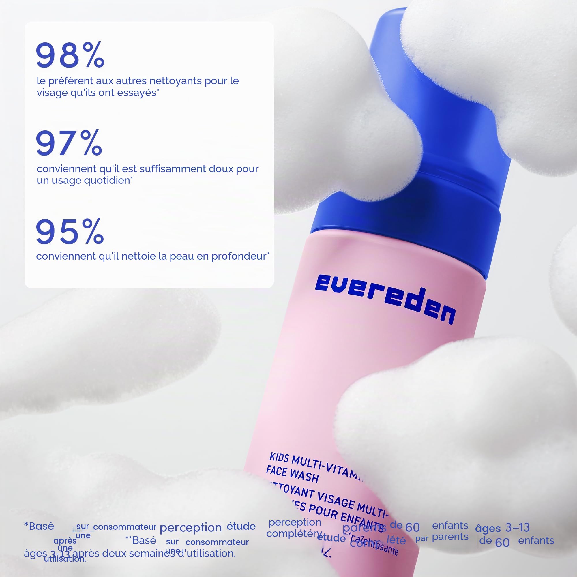 Evereden Lavage du visage pour enfants : pêche fraîche, 3,4 fl oz. | Soin de la peau des enfants à base de plantes et naturels | Ingrédients non toxiques et biologiques | Soin de la peau