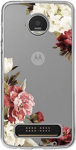 Miniatura 5 de Funda transparente de TPU para Moto Z2 Play / Z2 Force, cubierta trasera con estampado floral, ultra transparente, delgado, protector con cubierta