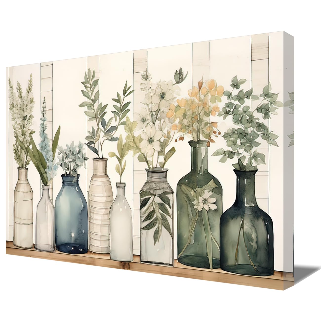 LMYSXAOZ Flower Canvas Wall Art Abstract Bouquet in Vase Artwork Prints Rustic Floral Picture Poster Farmhouse Flowers Botanical Painting (Flower-A,20.00" x 30.00")