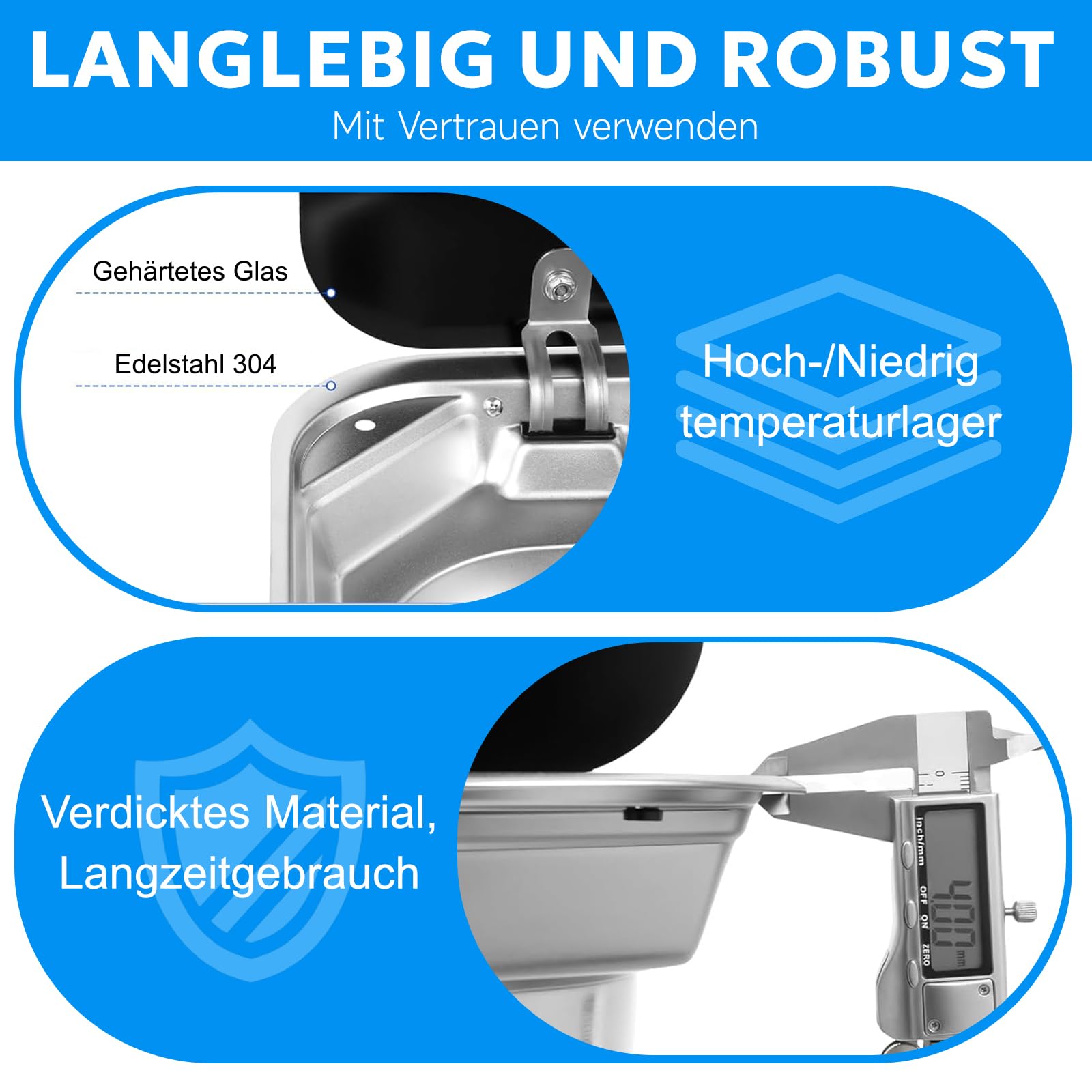 Wohnwagen Waschbecken Set,Camping Auto KüChenspüLe Set, Faltbare Quadratische Handwaschbecken Edelstahl Mit Warm- und Kaltwasserhahn,Deckel FüR Wohnwagen Wohnmobil