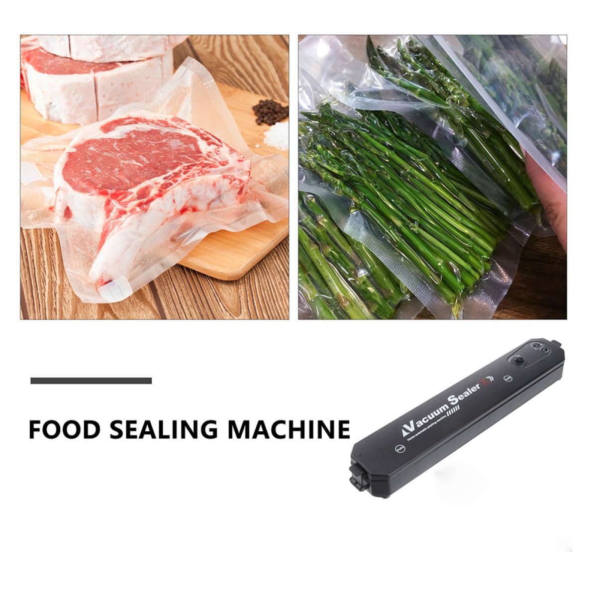 LABRIMP Machine à Emballer sous Vide Automatique 220v Eu, Dispositif de Scellage de Paquet 17x25 Cm, Plastique, Conservation Alimentaire, Usage Domestique la Cuisine, Lot 10 Paquet