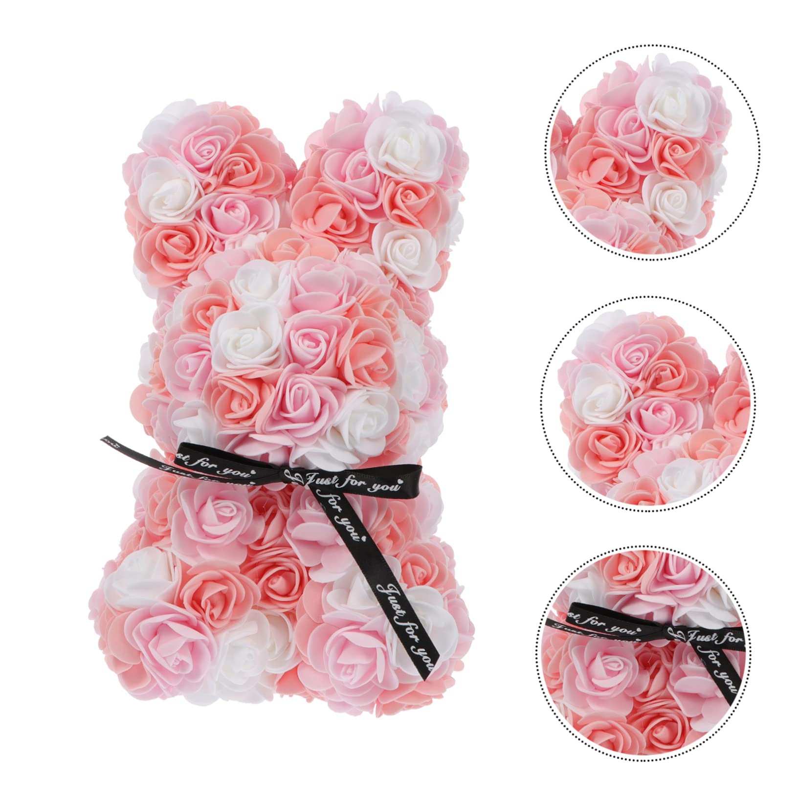 Amazon｜HOLIDYOYO 1個 バラのウサギ バレンタインローズ バラの花