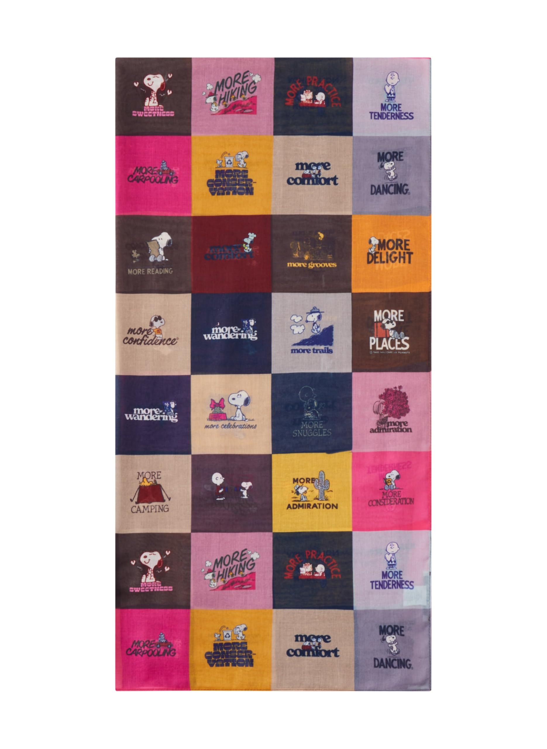 CODELLO 52S0080 PRINTED SCARF RECYCLED POLYESTER CHECKS PEANUTS 90X180CM