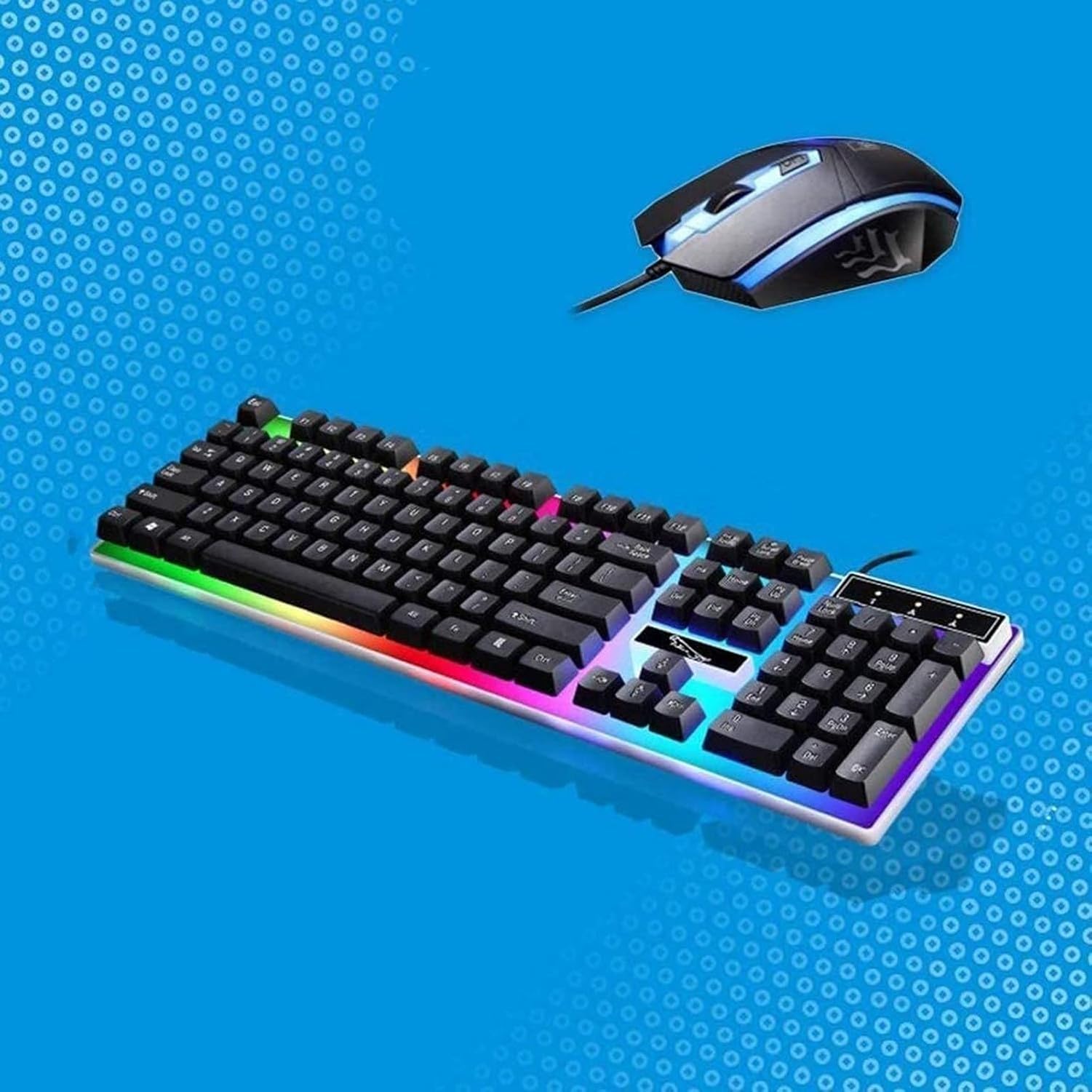 Zestaw Klawiatura Mechaniczna i Mysz LED USB Ergonomiczna Dla Graczy Kabel Podświetlenie Kombo