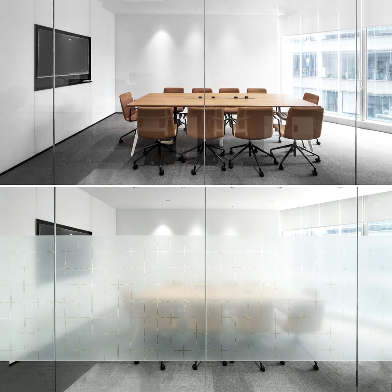 Fensterfolie Blickdicht Sichtschutzfolie Fenster 110 x 210 cm Wiederverwendbare Anti-Uv Sichtschutzfolie Statisch Haftend Ohne Kleber für Zuhause Büro Badezimmer Küche, Stern