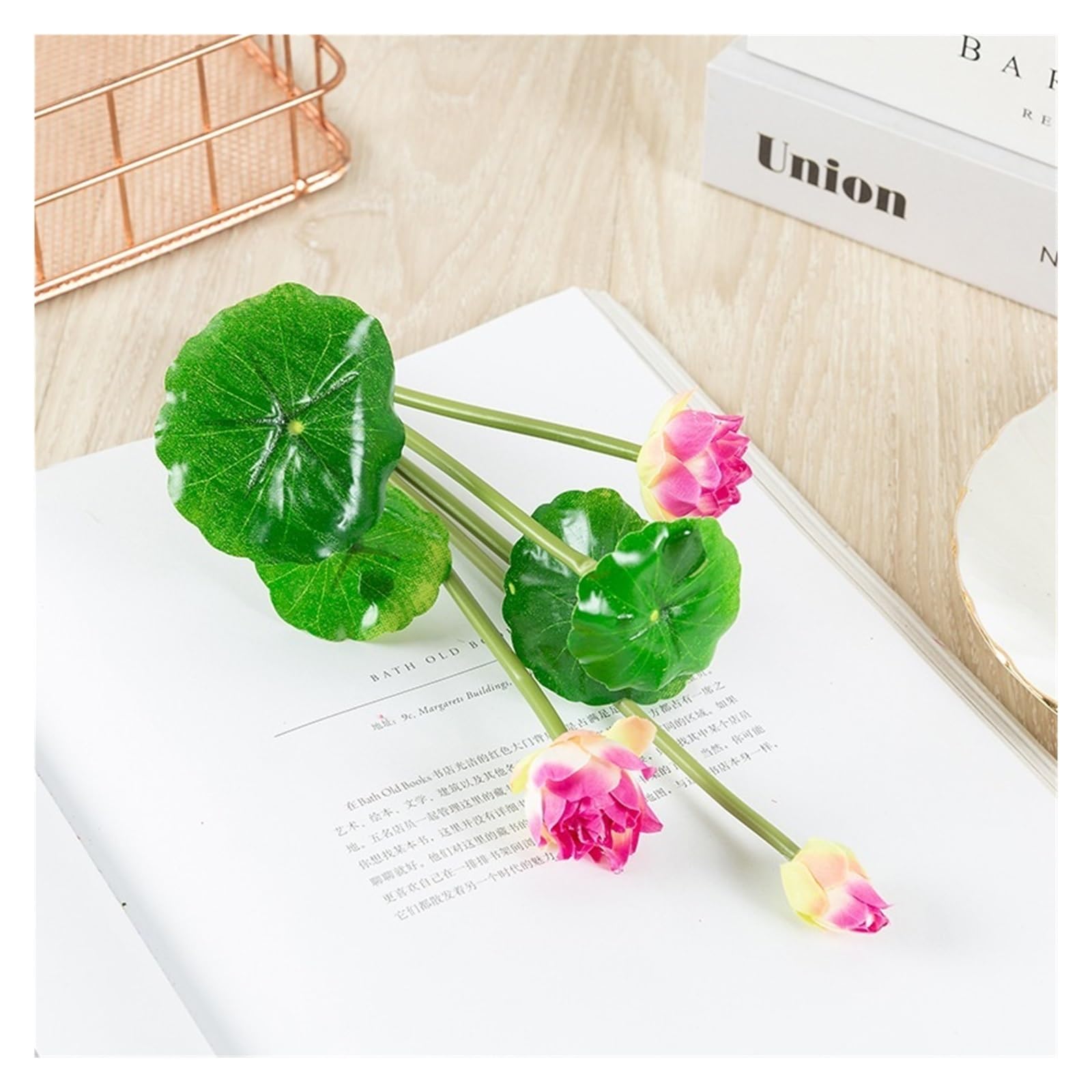 DUNSBY Artificial Lotus 27cm Long Lotus White Pink Artificial Flower Lifelike Water Lily Micro Landscape for Wedding Pond Garden Fake Plants Decoration(Purple)