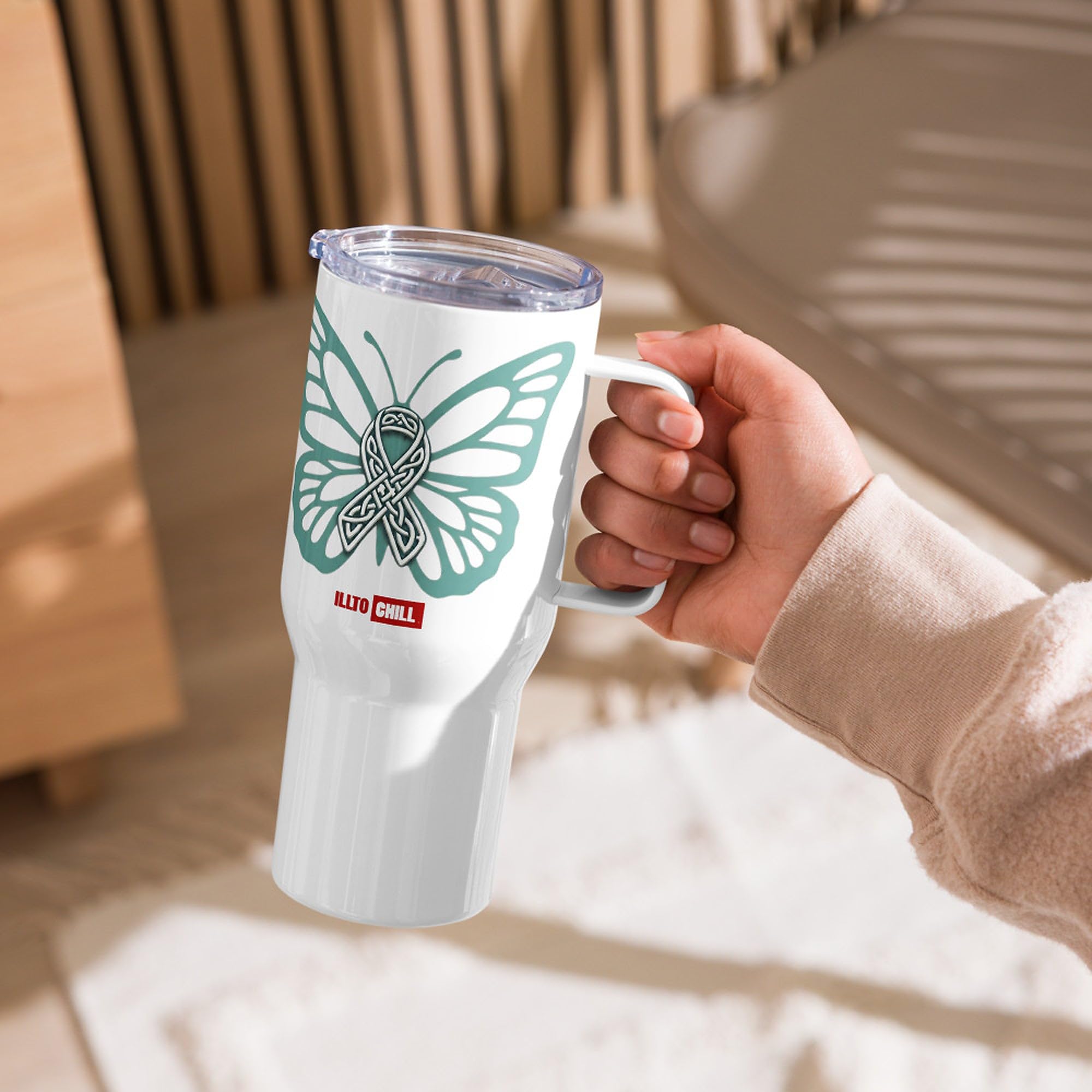Taza de Viaje POTS con Asa, Regalo para la Comunidad POTS