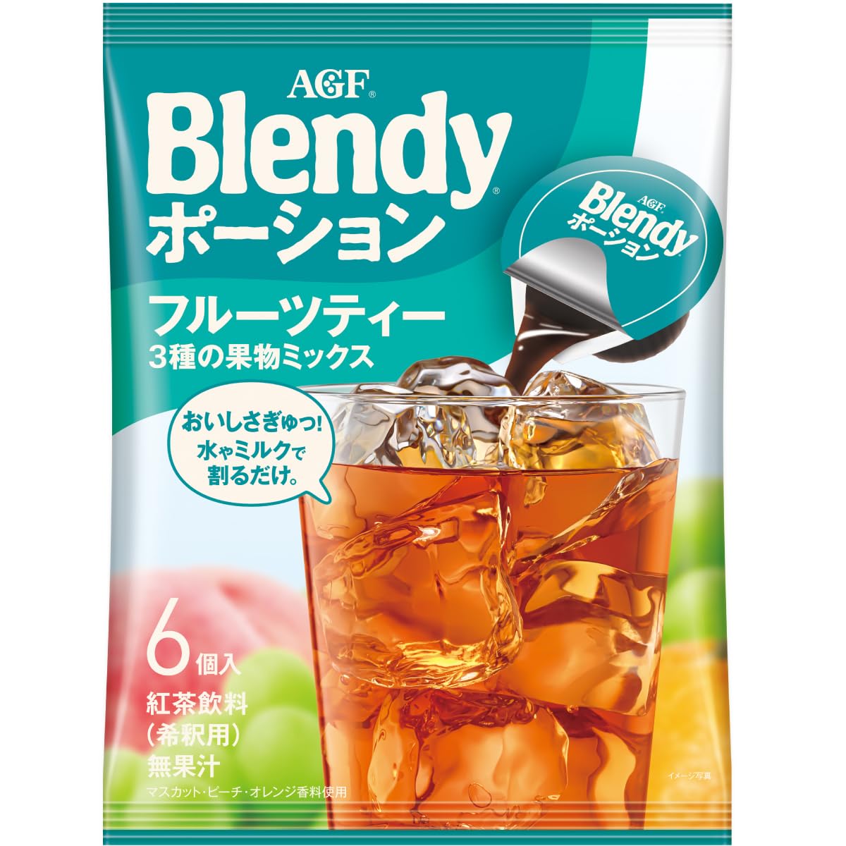 AGF ブレンディ ポーション フルーツティー 3種の果物ミックス 6個×12袋…