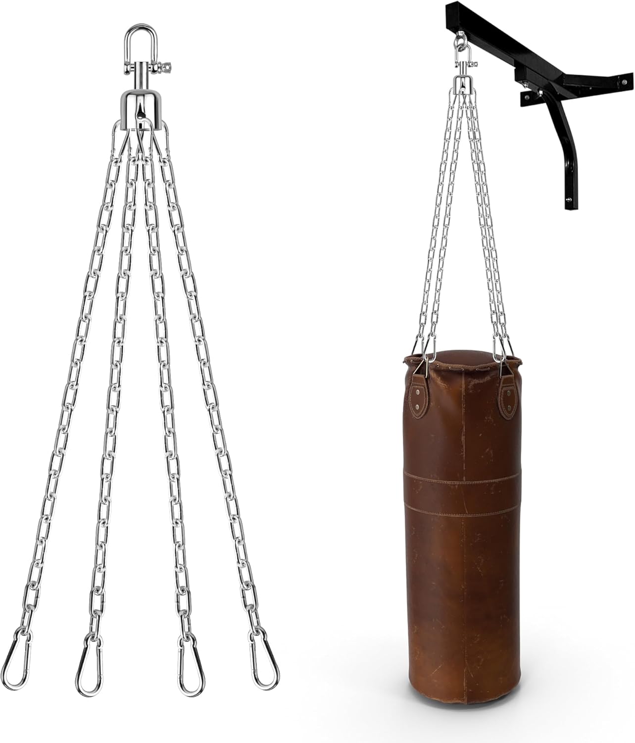 Heavy Bag Hanger for Ceiling - 360° Swivel Stainless Steel Punching Bag Mount, Wood Beam Holder for Boxing Bag, MMA Sandbag, Speed Bag, Aerial Yoga Swing, Gymnastic Rings & Hammock