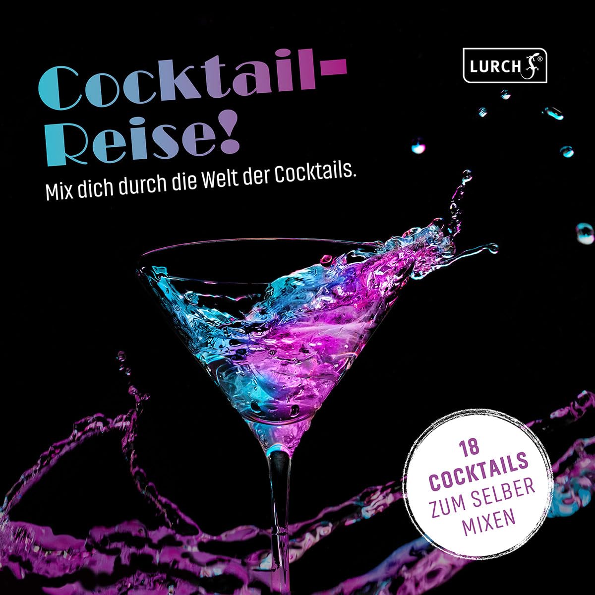 Lurch 240798 - Juego de coctelería (3 Piezas, coctelera, Jigger/Bar y Libro de cócteles, Set de Regalo y Principiantes)